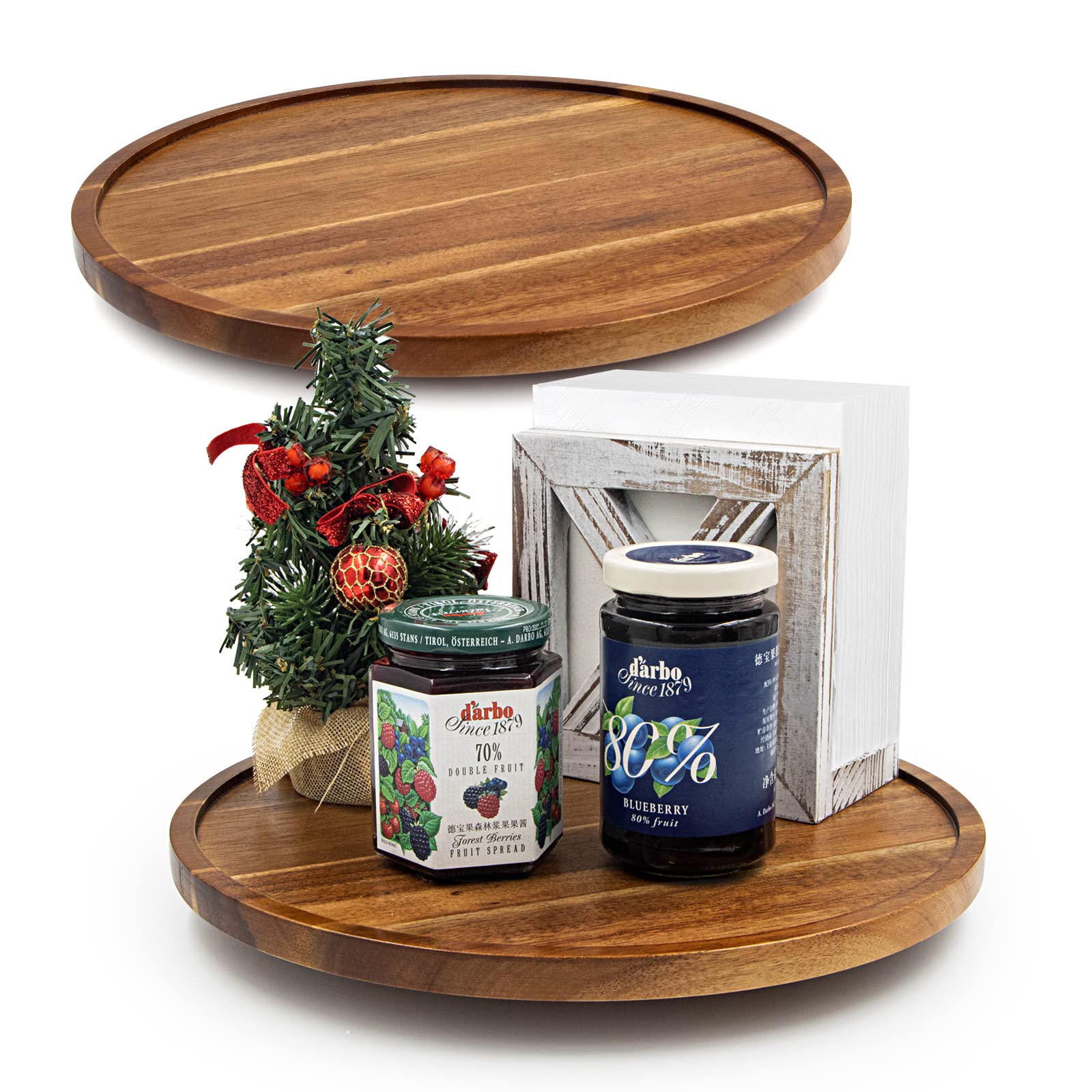 ANBOXIT Lazy Susan Organizer for Table, 12 Inch Wooden Lazy Susan Turntable
