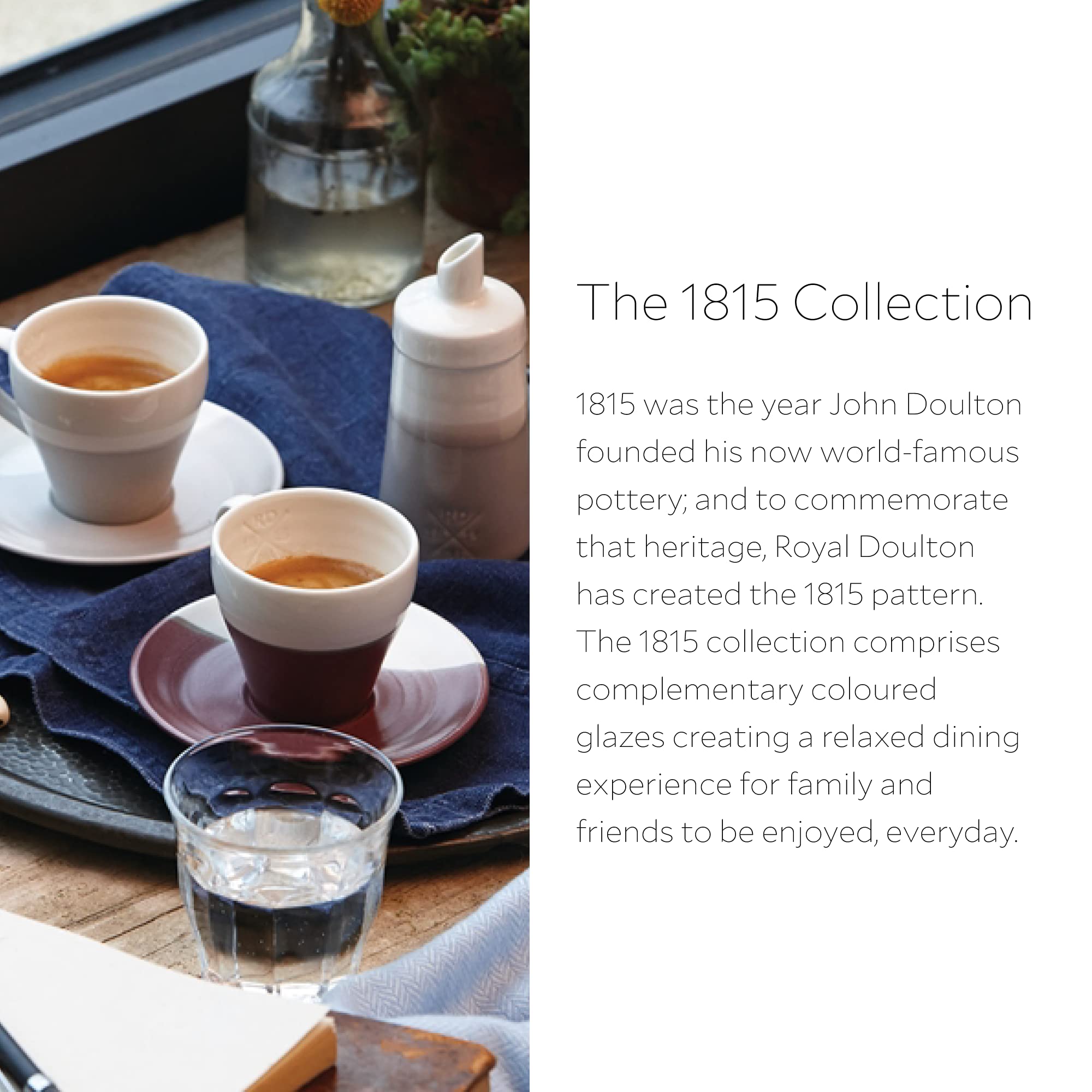 Royal Doulton Coffee Studio Espresso Set of 4 Cup & Saucers  4 Count (Pack of 1)  Mixed  3.7Fl oz