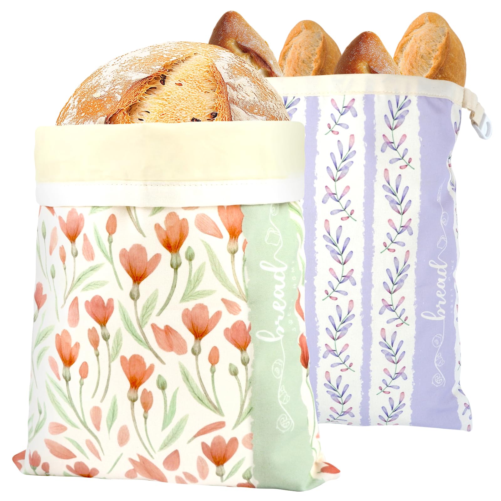 Beeswax Sourdough Bread Bags for Homemade Bread, 2 Packs XL Reusable Organic Beeswax Linen Cotton Sourdough Bag, Keep Loaves Fre