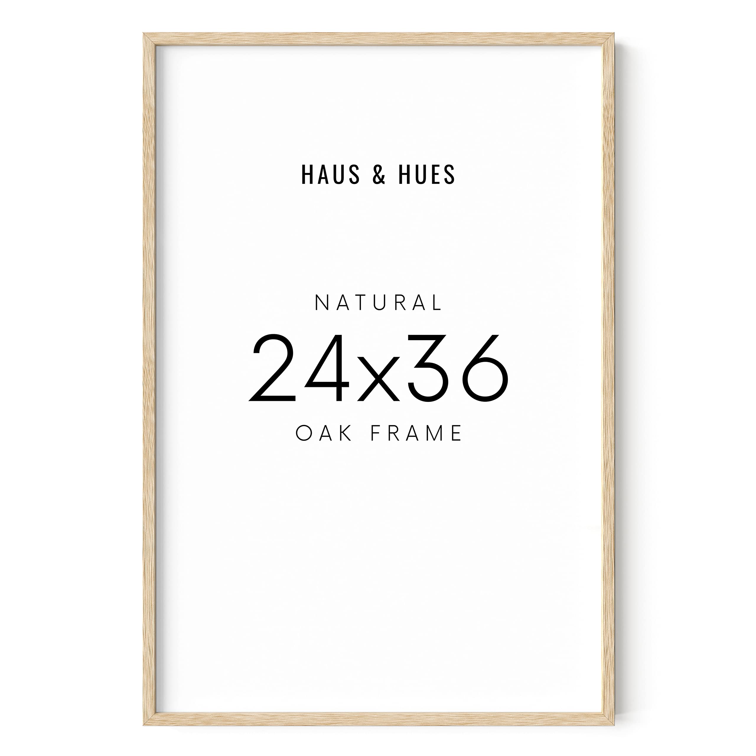 HAUS AND HUES 24x36 Beige Oak Wood Frame - 24x36 Natural Wood Frame for Poster, 24x36 Poster Frame for Wall, 24x36 Frame Light W