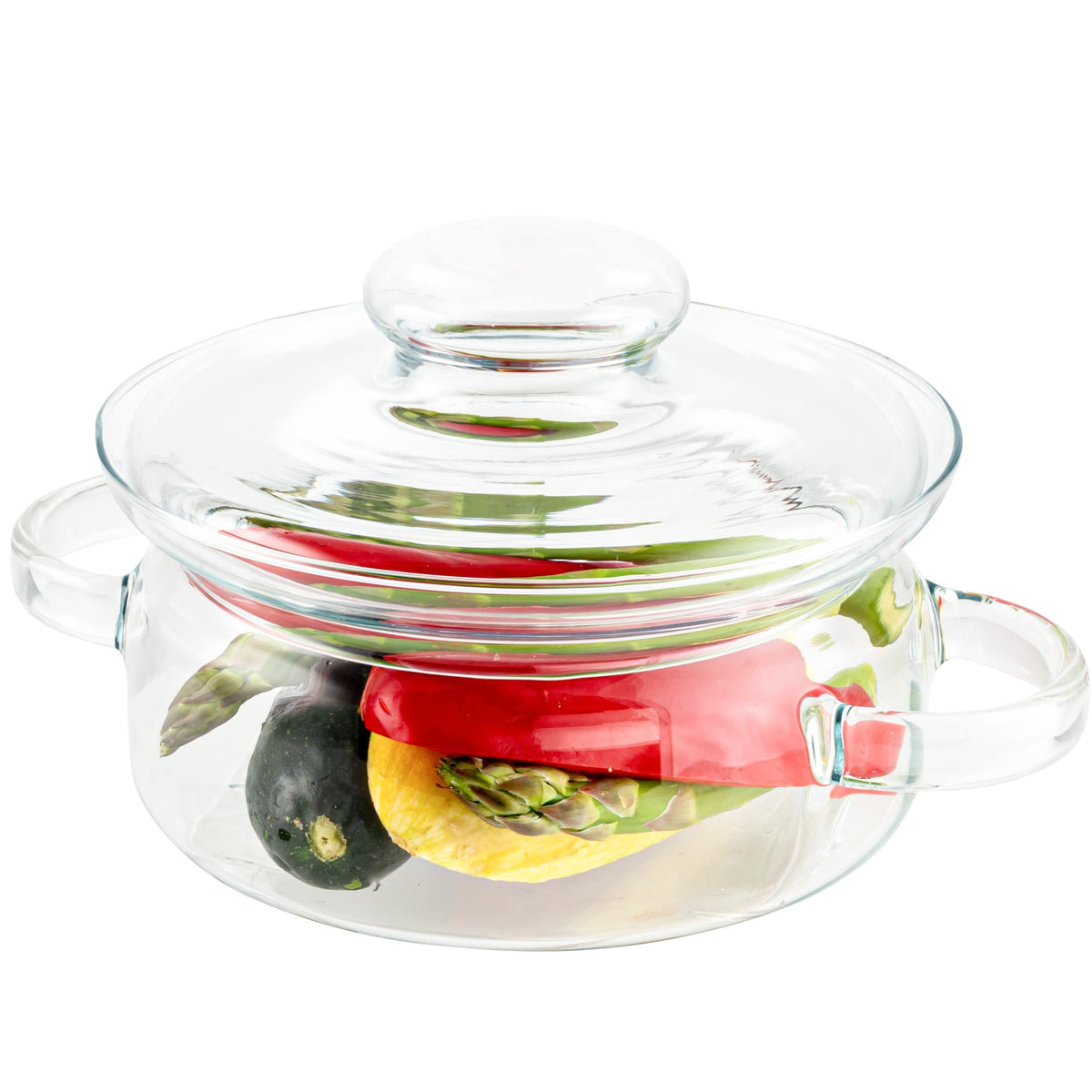 Simax 1 Quart Glass Saucepan With Lid - Heat Resistant Handles, Microwave And Dishwasher Safe Borosilicate Glass Pot For Serving
