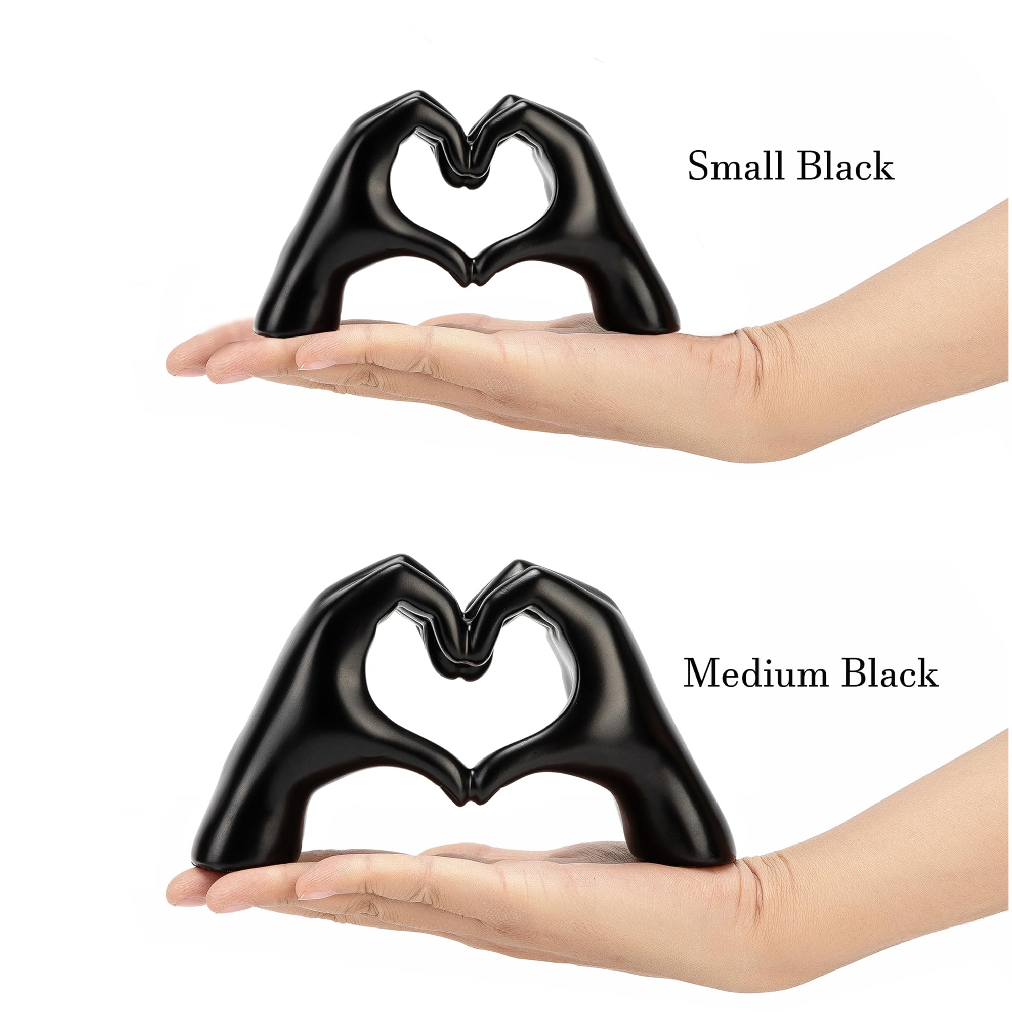 FANTESTICRYAN Small Heart Hands Statues Hand Love Sculpture Cute Decorative Home Decor Ornaments for Living Room, Wedding, Offic