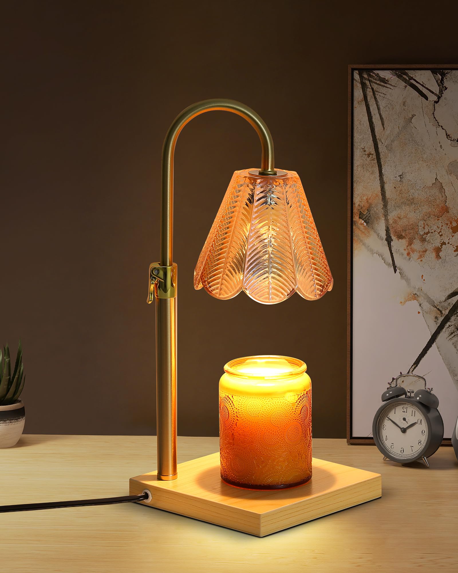 Candle Warmer Lamp with Timer & Dimmer, Birthday Gifts for Women Mom, House Warming Gifts,Flower Candle Lamp for New Home Decor,