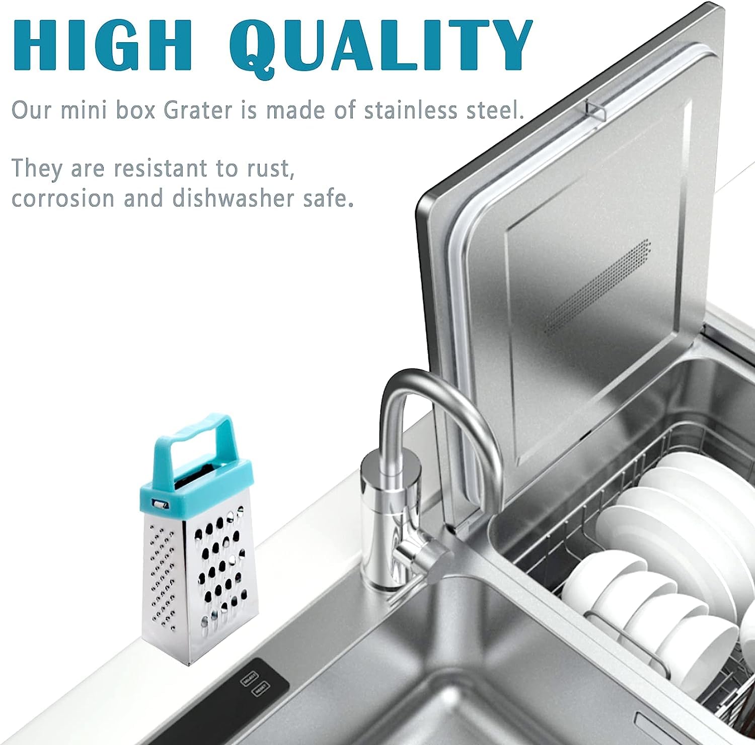 3Pcs Mini Cheese Grater, Professional Box Grater, Stainless Steel With 4 Sides, Small Box Graters For Kitchen Slicer Cheese/Ging