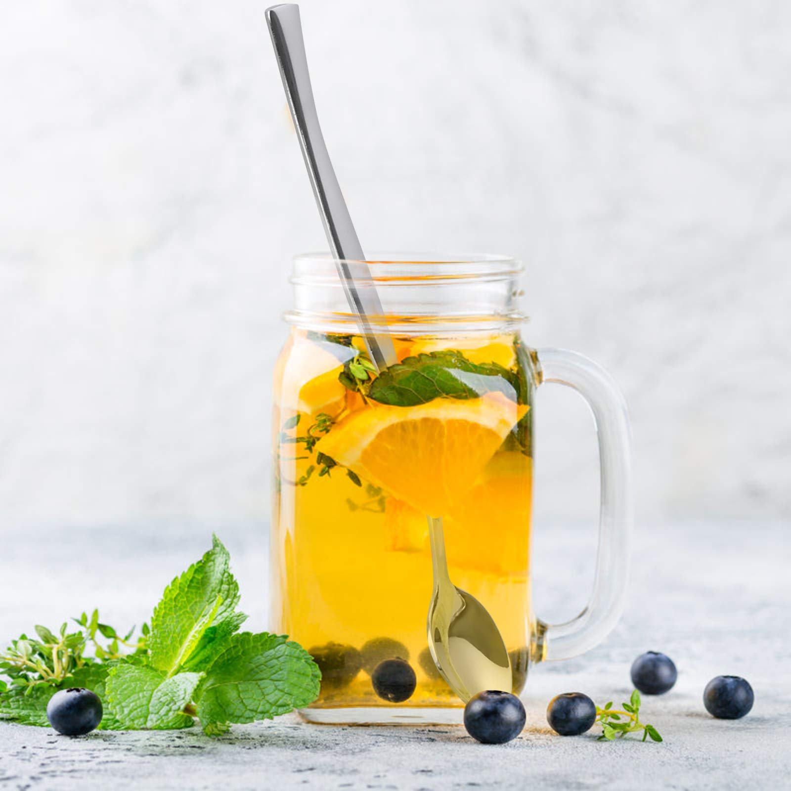 Xowine 12-Piece Long Tea Spoon, Stainless Steel Long Handle Spoons, F