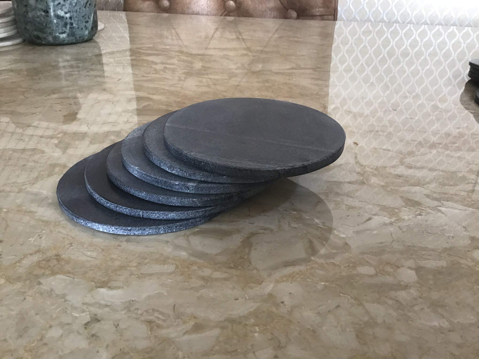 Nikkispride Handmade Marble 4 Inch Modern Home Decor Cup Holder Coasters Coffee Table D  Cor Drink Coaster Square Trivet Coaster
