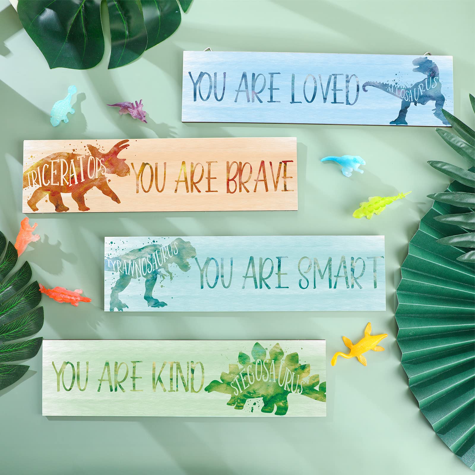 Yalikop 4 Pcs Dinosaur Room Decor For Boys, Inspirational Dinosaur Posters For Kids Room, Dinosaur Wall Decor For Nursery Room C