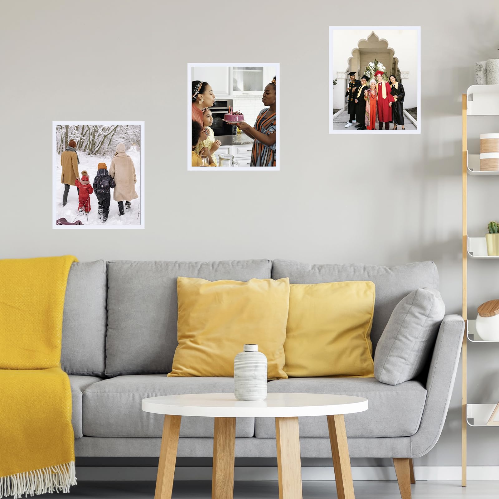 JCJMY 16x18 Picture Frame - White, Horizontal & Vertical Formats for Wall Hanging, 16 x 18 Gallery Frame for Photos & Posters