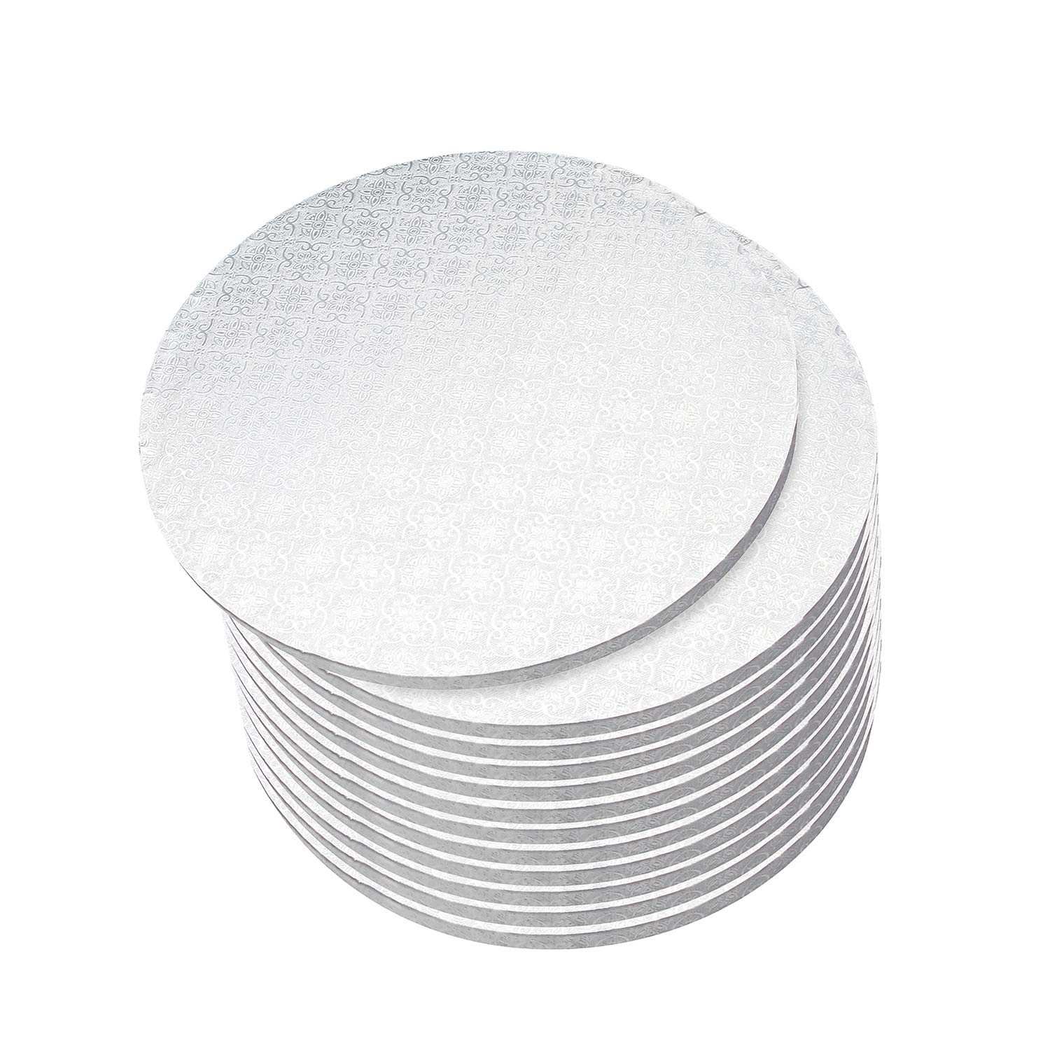 Movingshoot Spec101 Round Cake Drums, 12 Inch - 12Pk White Cake Drum Boards With 1/2-Inch Thick Smooth-Edges
