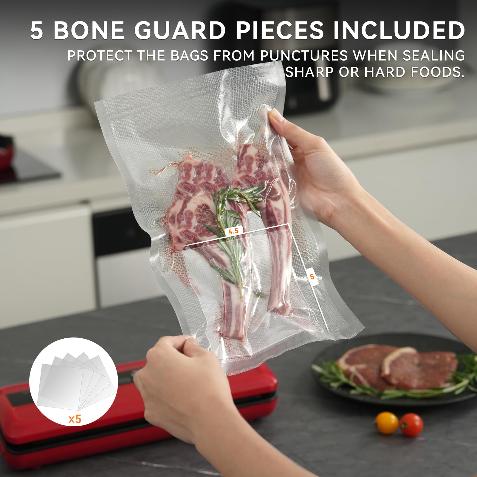 Wevac [2024 New] 8 x 12 100 Count Precut Bags, Vacuum Sealer Bags for Food, Great for Food Storage, Sous Vide and Meal Prep, Lit