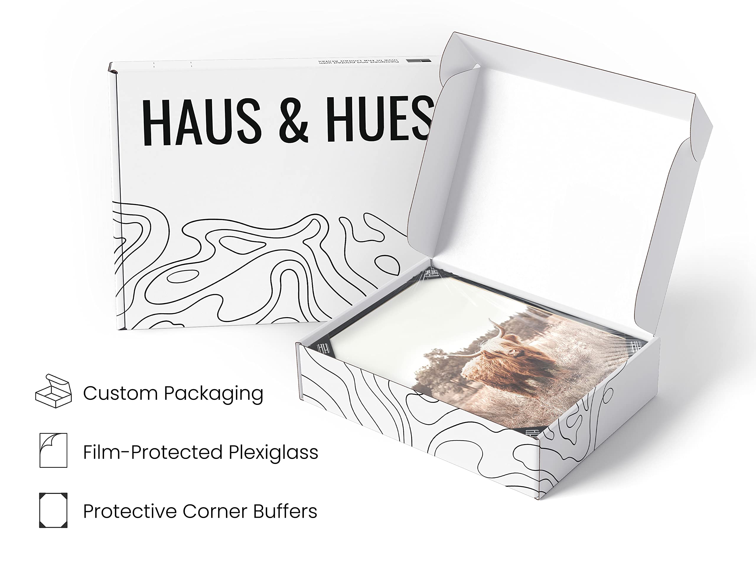 Haus And Hues Highland Cow Art And Farmhouse Wall Decor - Unframed Cow Painting And Prints, Farm Pictures