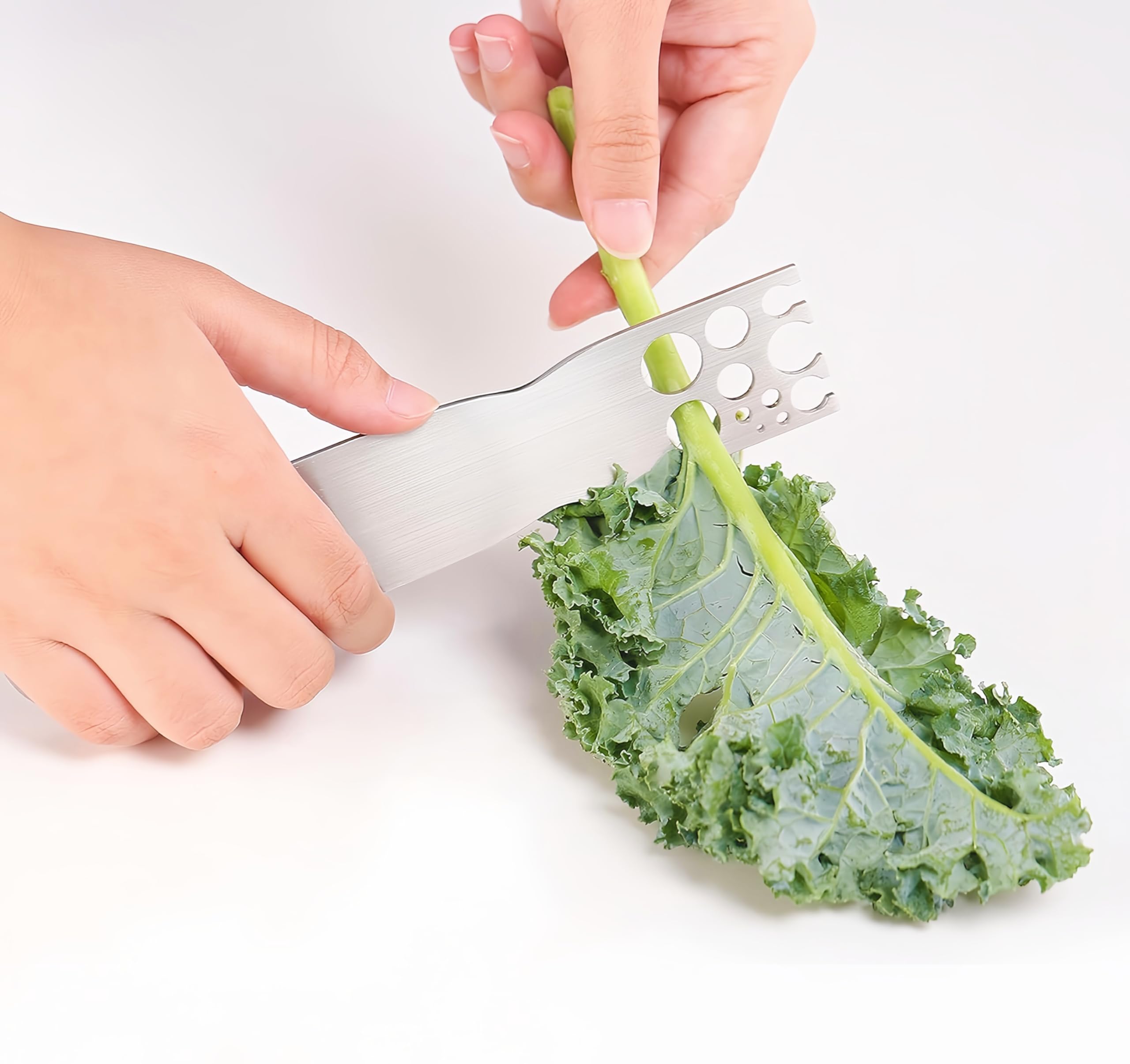 Herb Stripper Stainless Steel Kitchen Herb Leaf Stripping Tool Metal Herb Pealer Looseleaf Kale Razor For Kale, Chard, Collard G