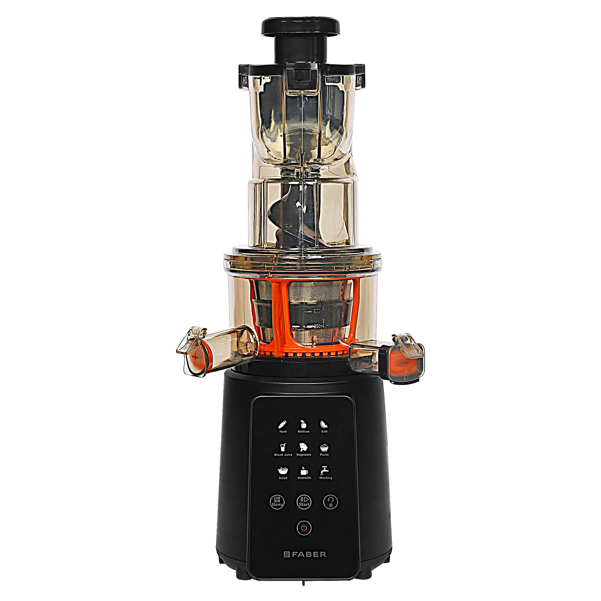 Faber Cold Press Slow Juicer+ Salad Maker, Fsj 200 BkM With Powerful 200 Watts Motor, Black