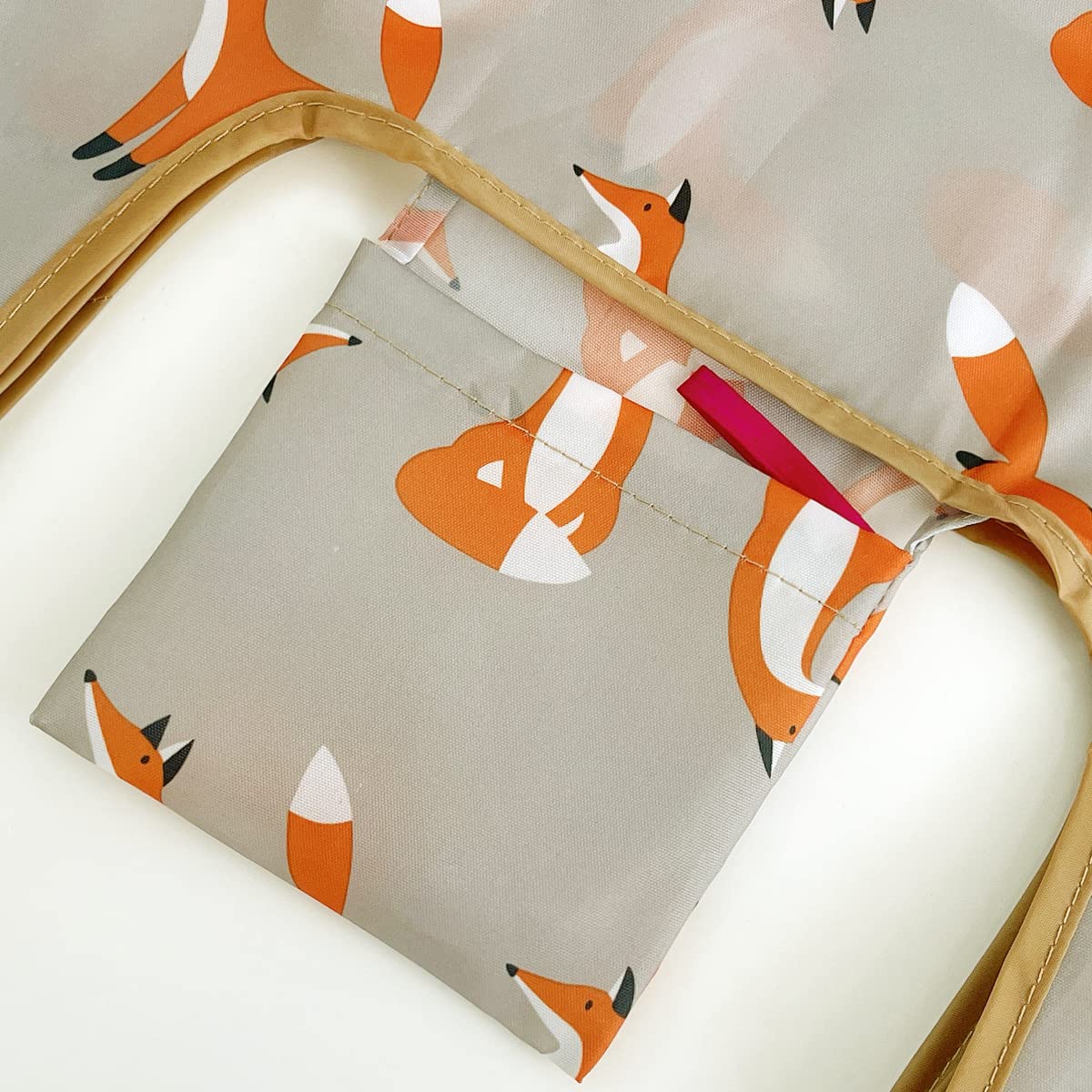 Wrapables Jolibag Collection Reusable Shopping Bag (Set Of 2), Lounging Foxes