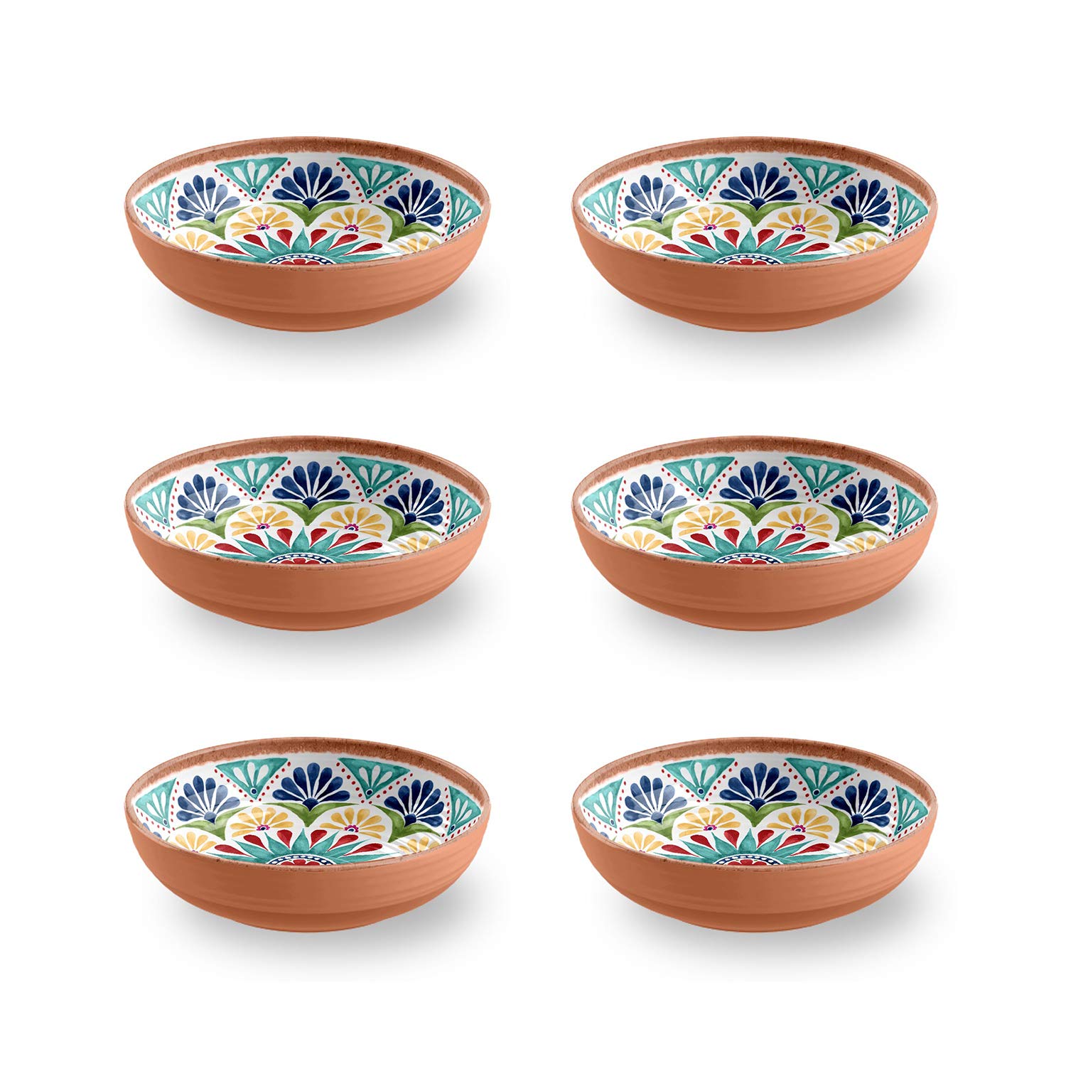 Tarhong Rio Medallion Cereal Bowl, 8'' X 2.2'', 43.3 Oz, Melamine, Set Of 6