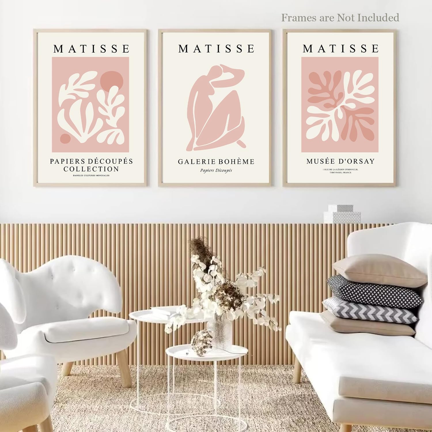 Djmwtb Matisse Abstract Canvas Wall Art Set Of 3 Pink Flower Market Poster Prints Modern Aesthetic Pictures Minimalist Wall Deco