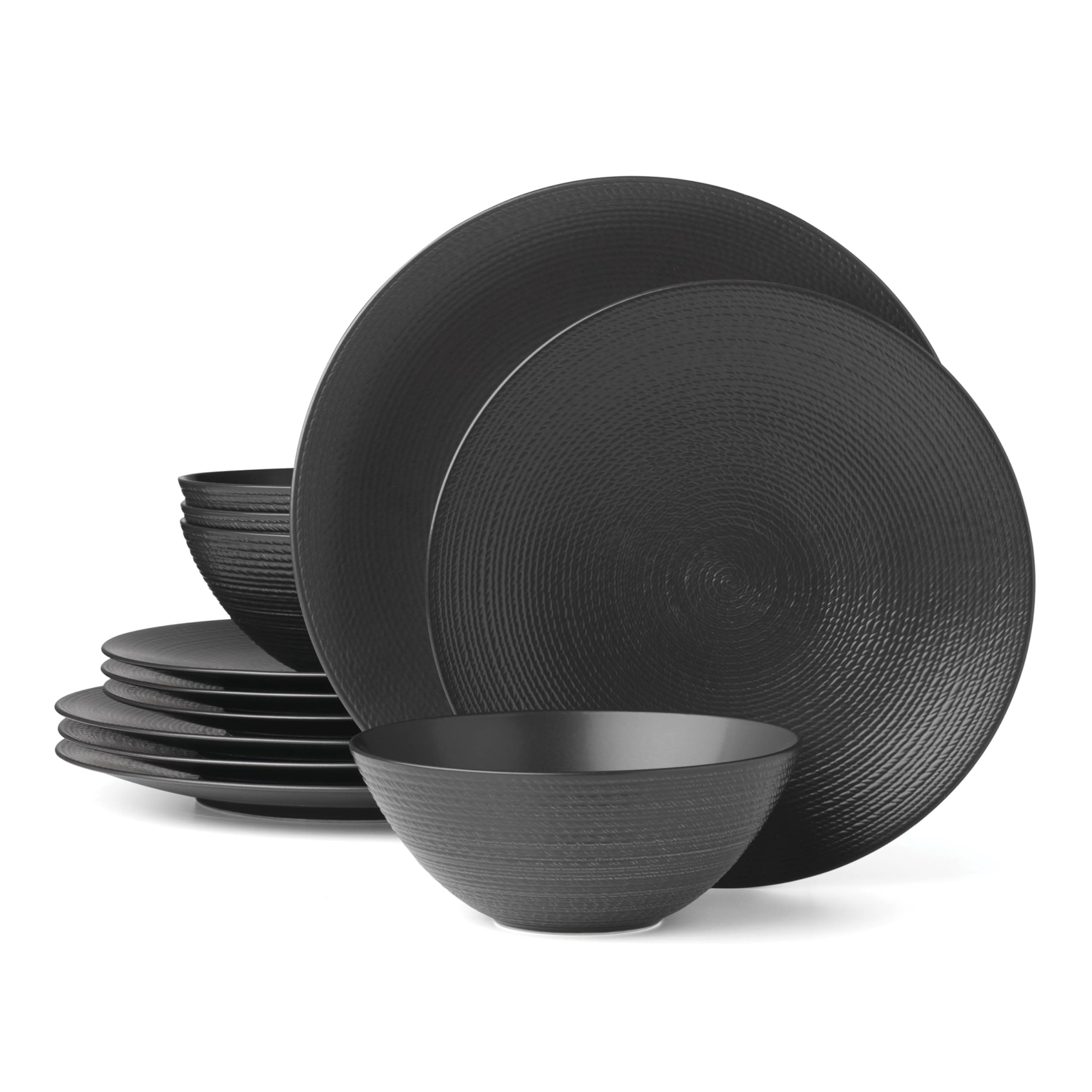 Lenox 895250 Lx Collective Black 12-Piece Set, White