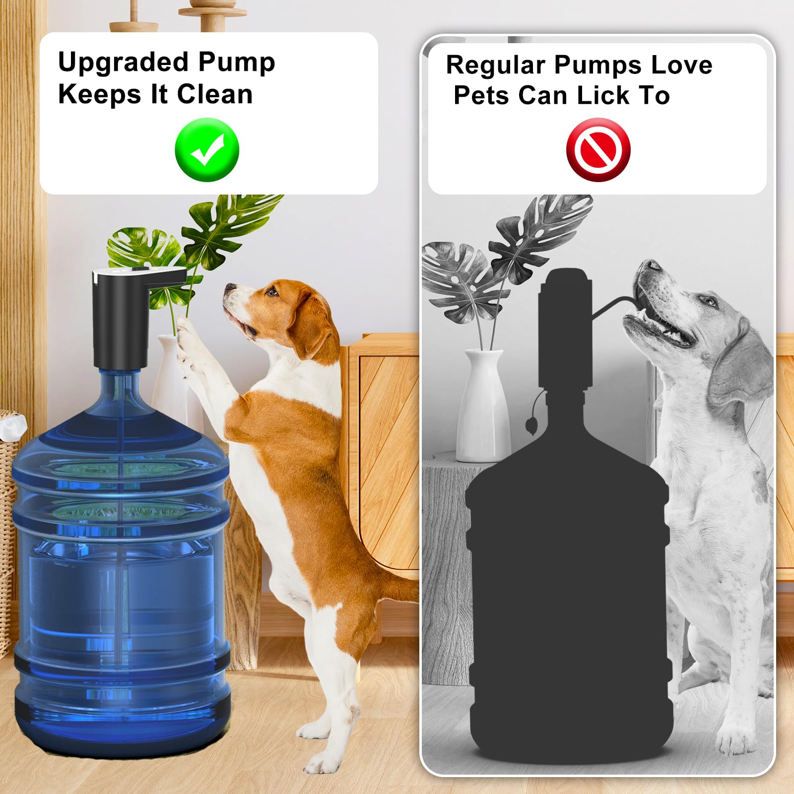 Water Dispenser Bottle For 5 Gallon, Automatic Drinking Water Pump, Manual Straight Plug Button, Usb Charging With Jug Cap, Pand