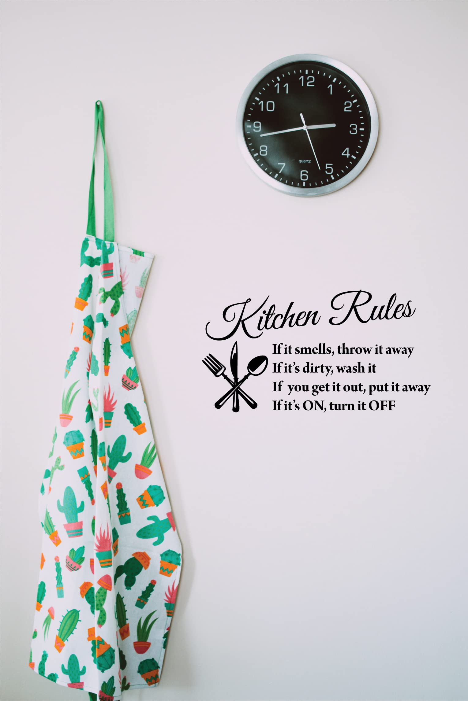 Blinggo Black 22 '' X 13 '' Kitchen Rules Art Home Mural D  Cor Vinyl Wall Art Inspirational Quotes And Saying Home Decor Decal