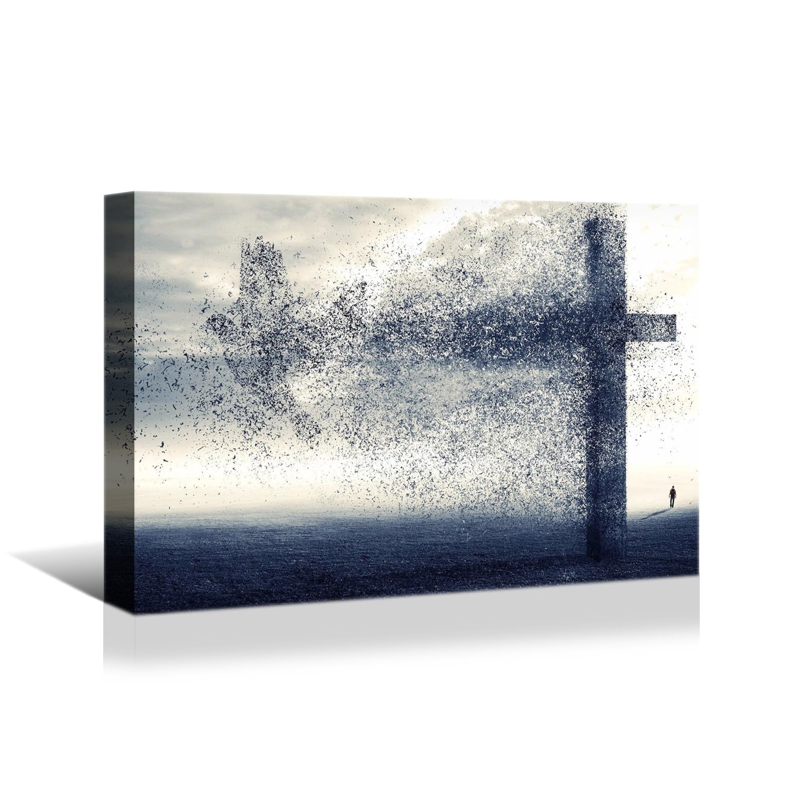 Yonica Jesus Wall Decor, Christian Cross Wall Home Posters, Judah Religious Lord Prayer Bible Wall Art Framed Canvas 24''X32''(6