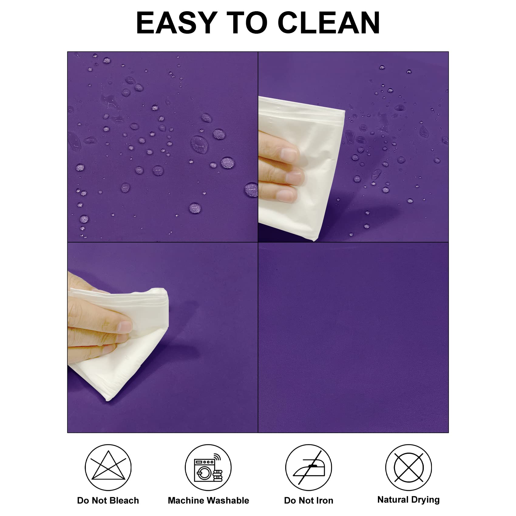 Fokitut 2 Pack Waterproof Round Tablecloth, 120 Inch, Stain Resistant And Wrinkle Polyester Table Cloth, Fabric Table Cover For