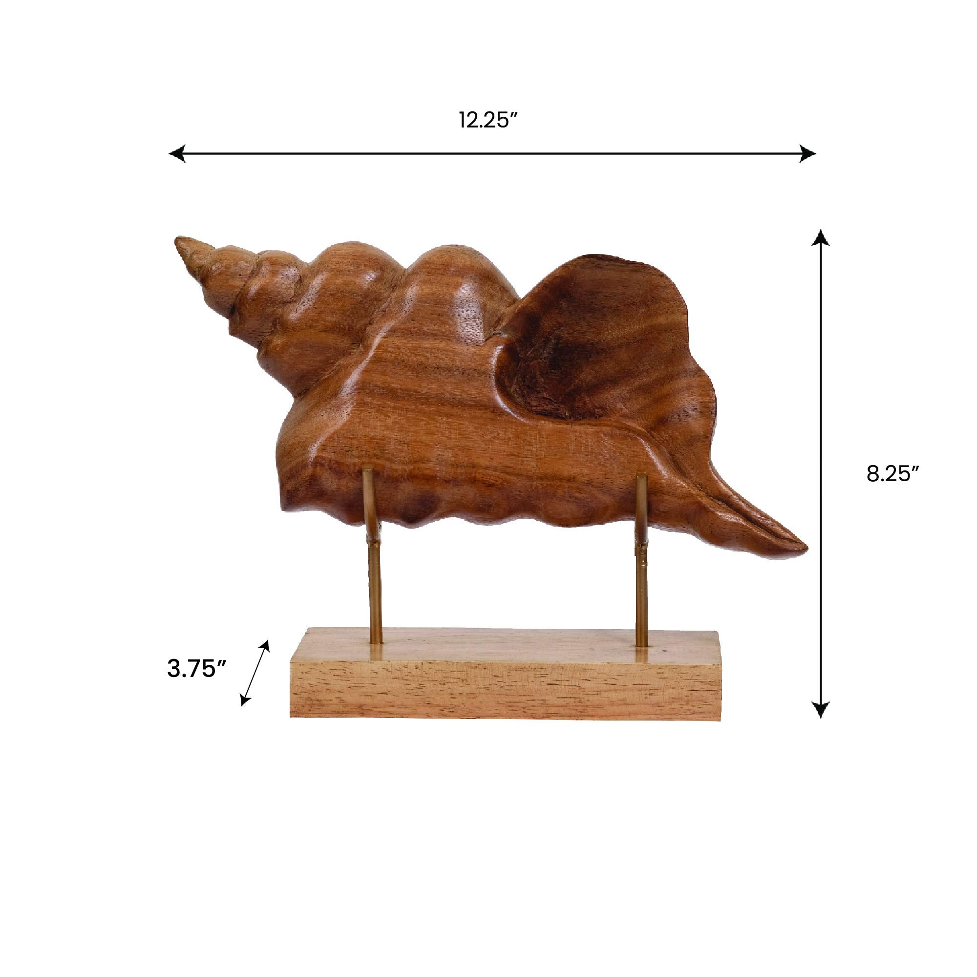 Decozen Handcrafted Solid Wood Shell Sculpture From Daughter, Son, Husband - Ideal For Home, Mantel, Fireplace, And Foyer Decor