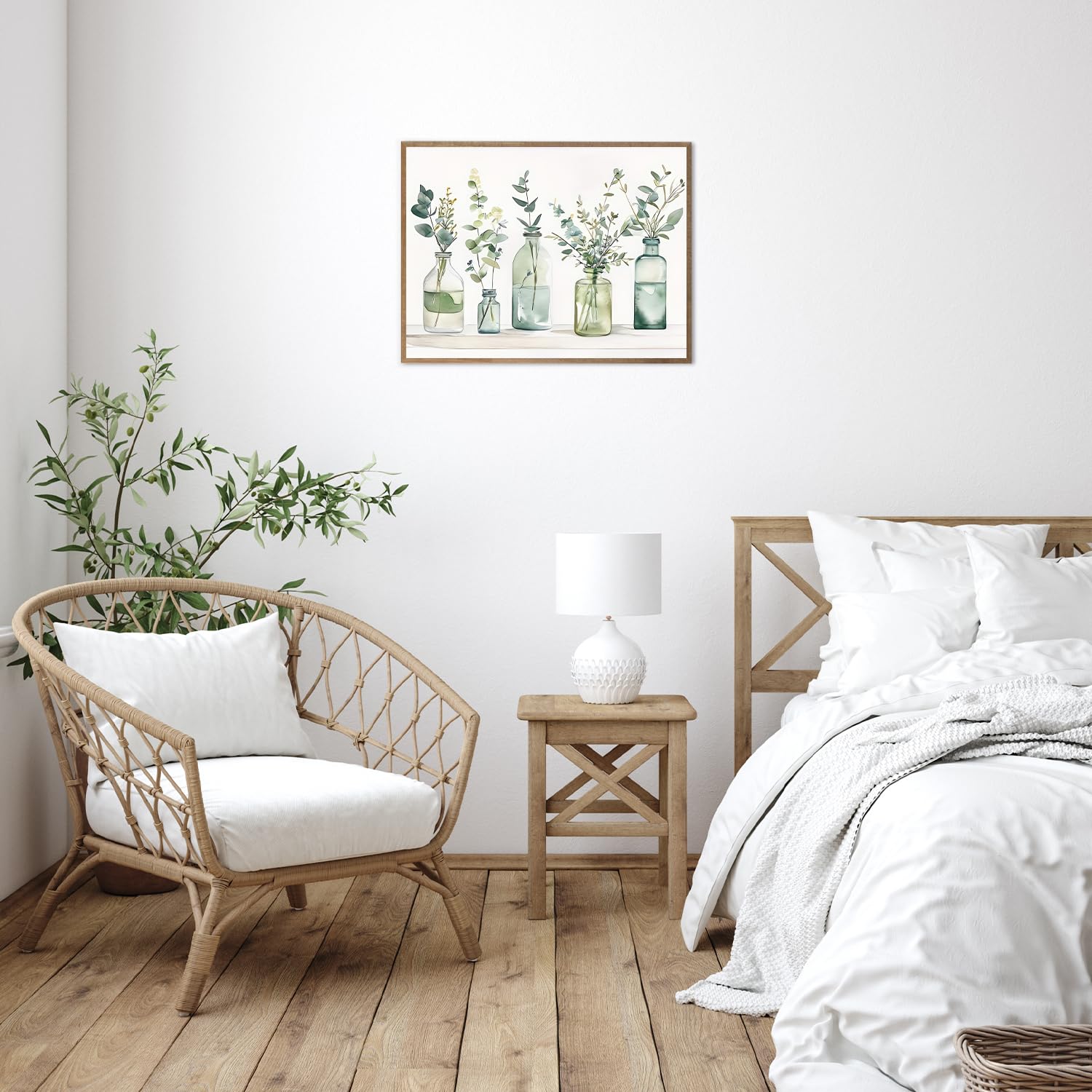 Dazzlewall Botanical Bathroom Wall Decor Bottles And Plants Wall Art Farmhouse Floral Canvas Painting For Bathroom Bedroom Livin