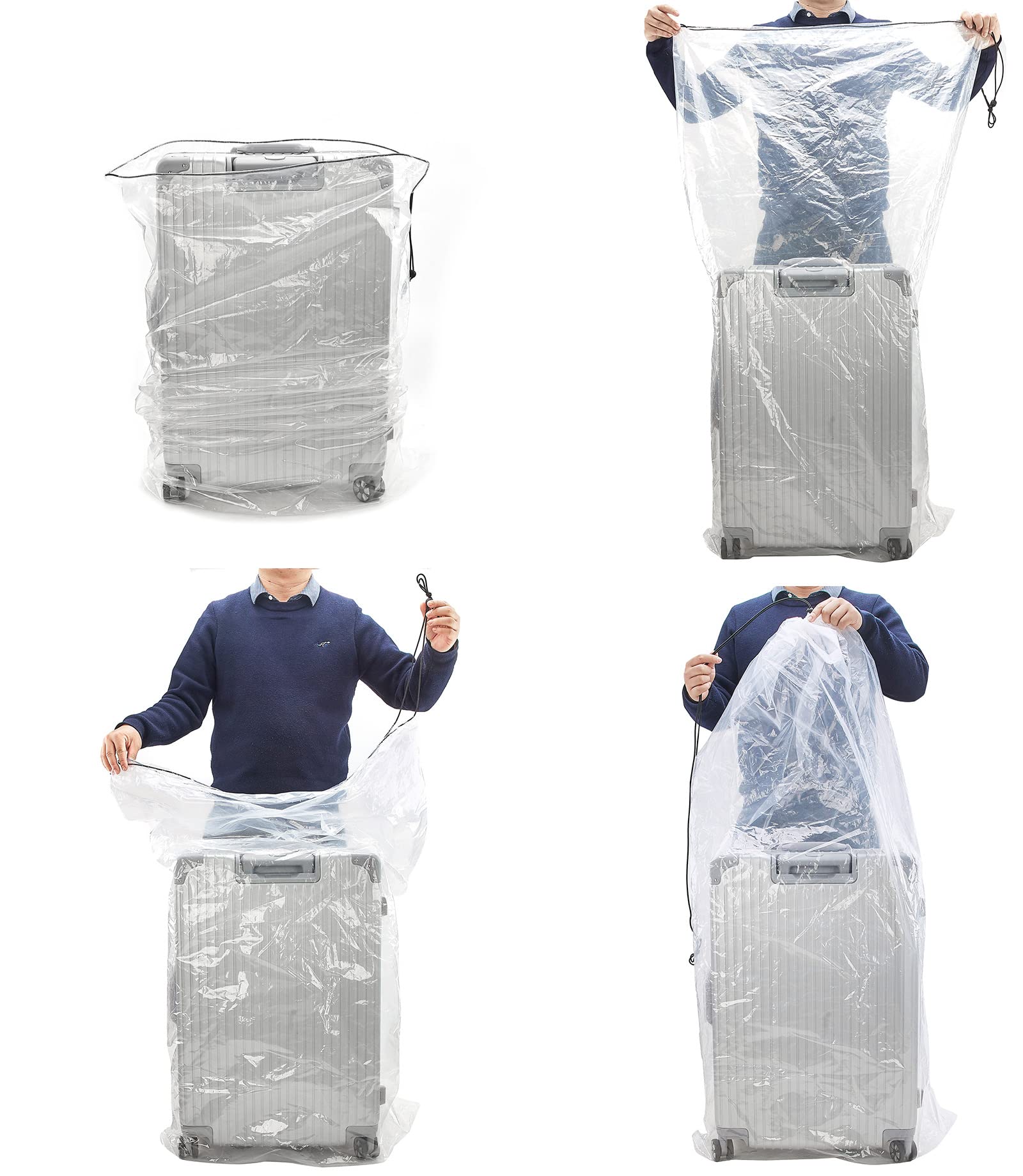 2 Pack Golf Bag Cover, 31X62 Inches Extra Large Clear Drawstring Dust Covers Plastic Storage Bags, Good For Household Organizing