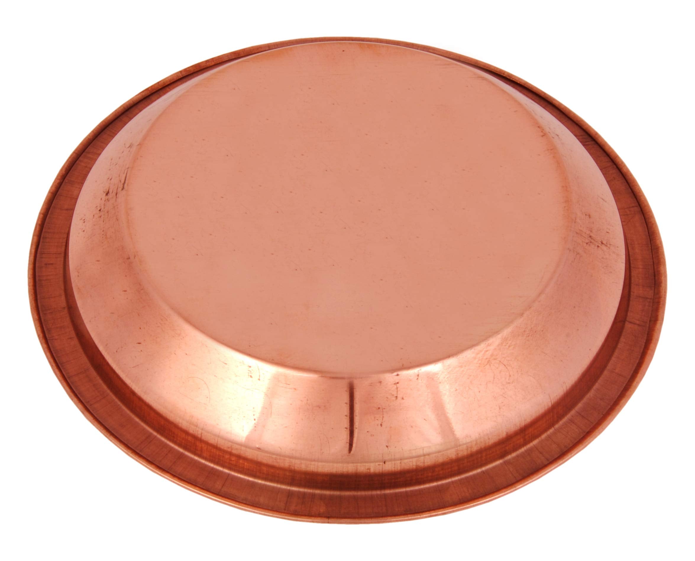 Shiv Shakti Arts 100% Pure Copper Pooja Thali Plate Taman - (Diameter - 4.33 Inch, Heavy)