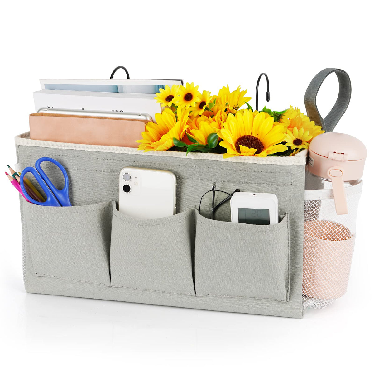 Loghot Bedside Caddy/Bedside Storage Bag Hanging Organizer for Bunk and Hospital Beds, Dorm Rooms Bed Rails, Bedside Organizer w