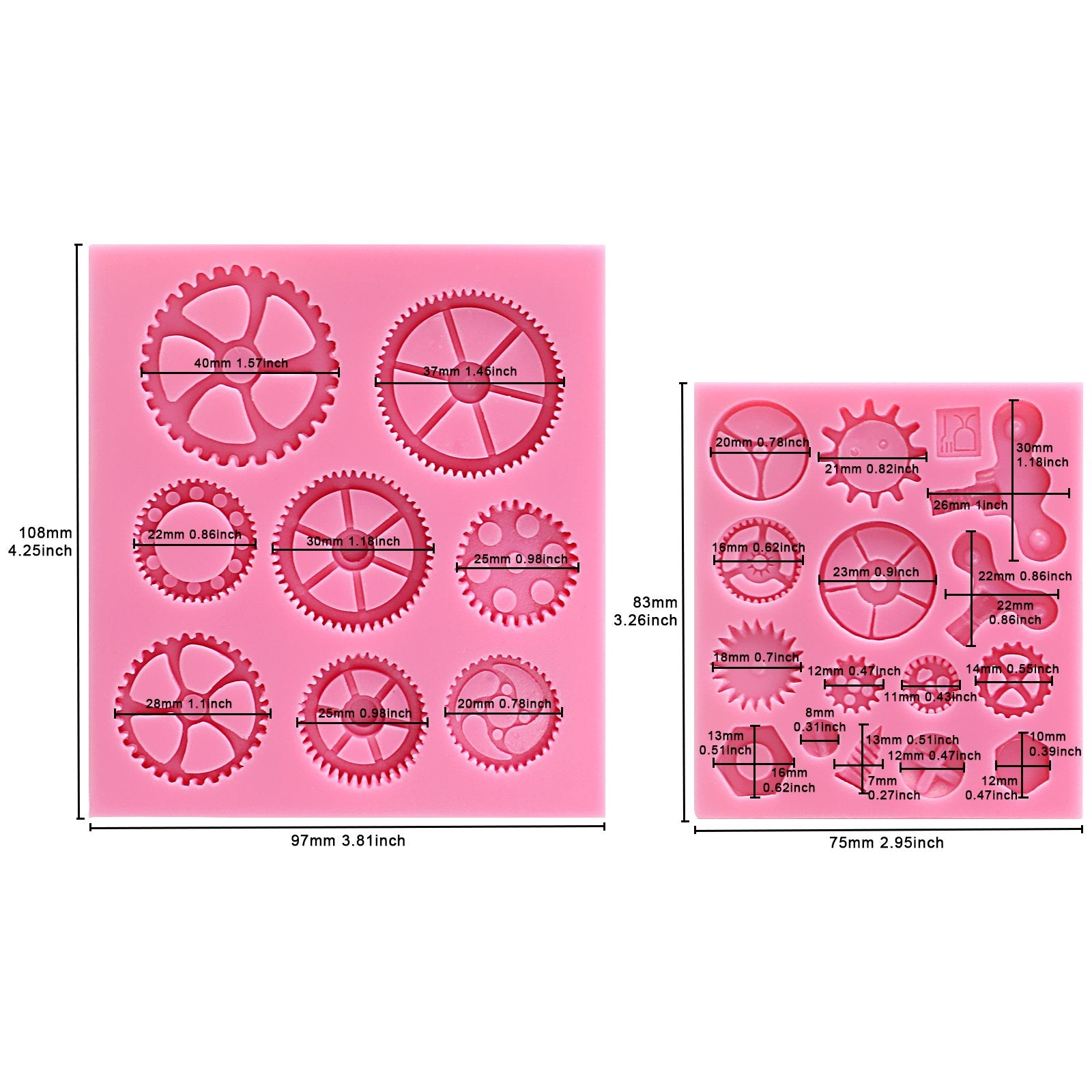 Funshowcase Steampunk Style Clock Watch Wheel Cogs Gears Candy Silicone Mold For Sugarcraft, Cake Decoration, Cupcake Topper, Fo