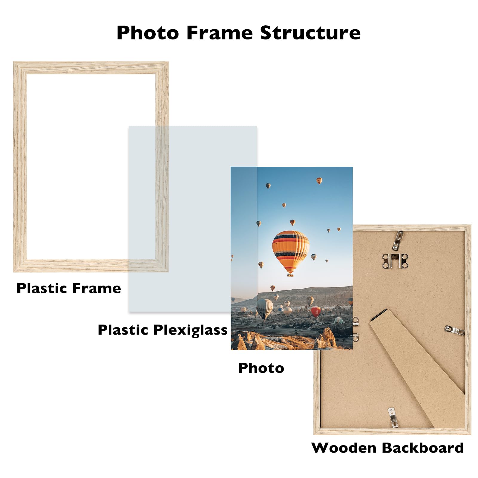 JCJMY 8.5x11 inch Picture Frame for Certificate Poster and Photo, Horizontal and Vertical Formats for Wall Hanging or Tabletop,