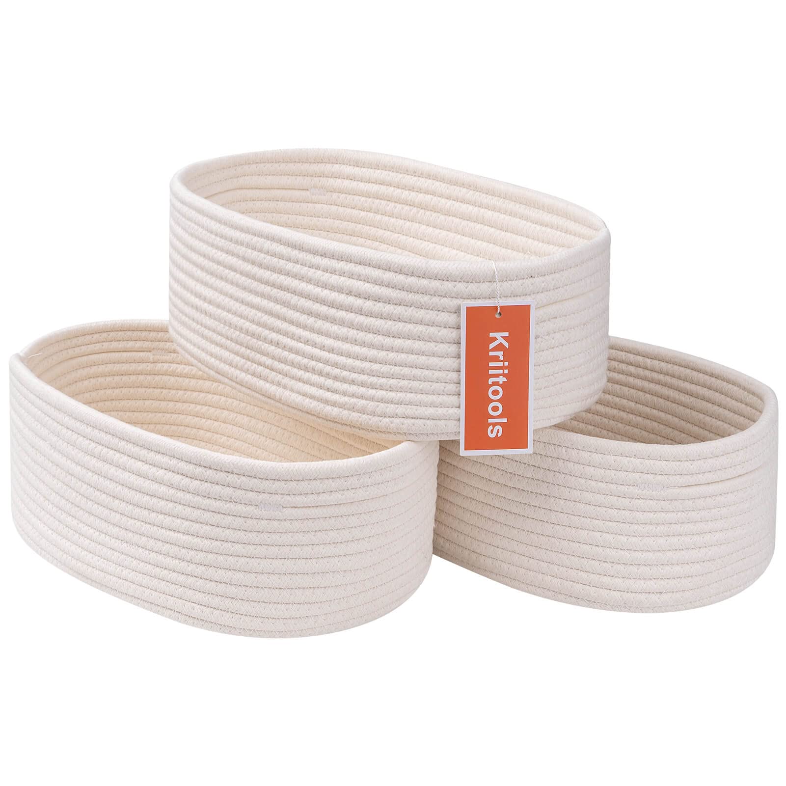 Kriitools Baskets&Bins For Shelf Storage Organizing/Cute Basket To Store And Organize Household Items/Woven Rope Basket For Livi