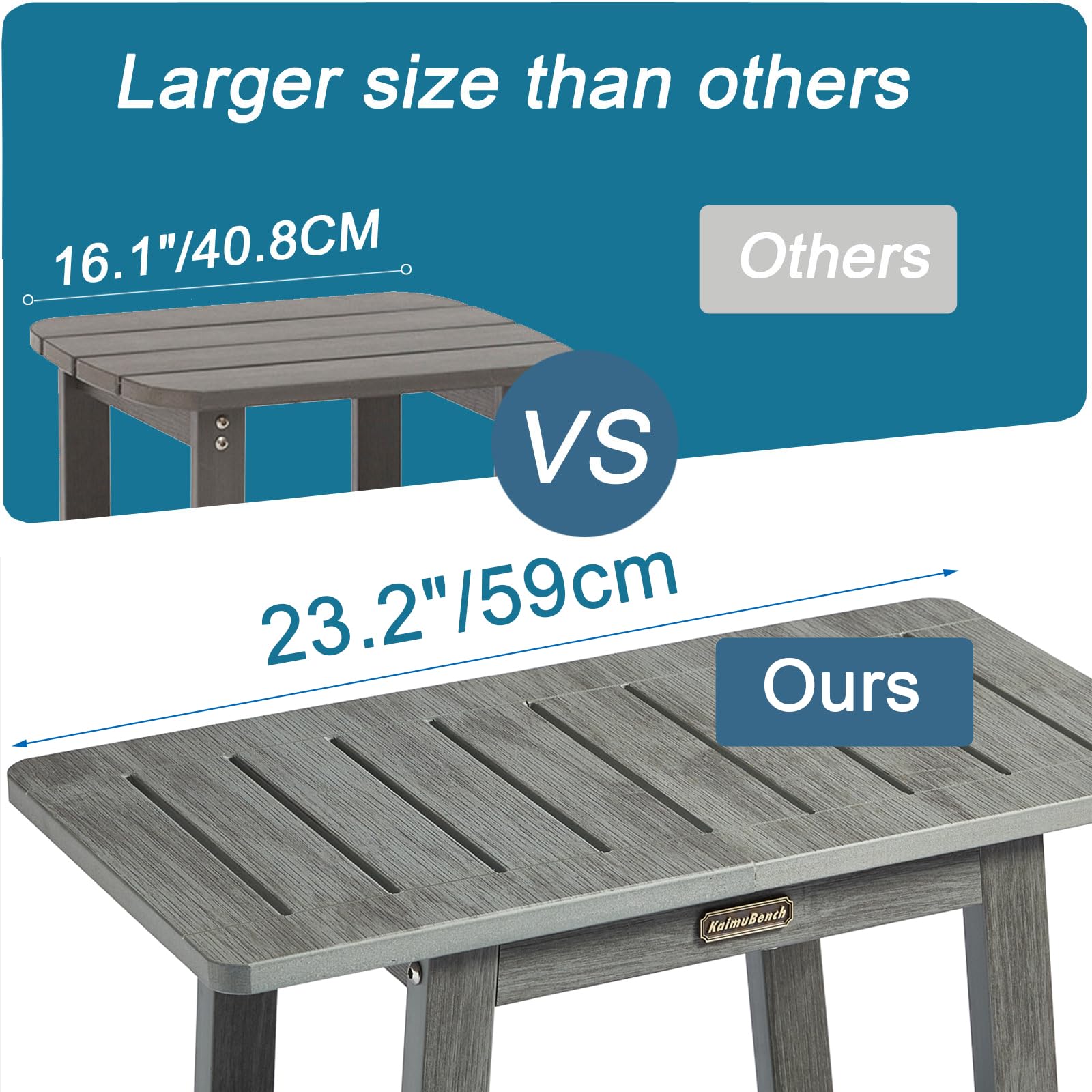 Hdps Shower Bench Seat For Inside Shower, Waterproof Shower Stool For Shaving Legs, Poly Lumber Shower Chair Seat, Bathroom Show