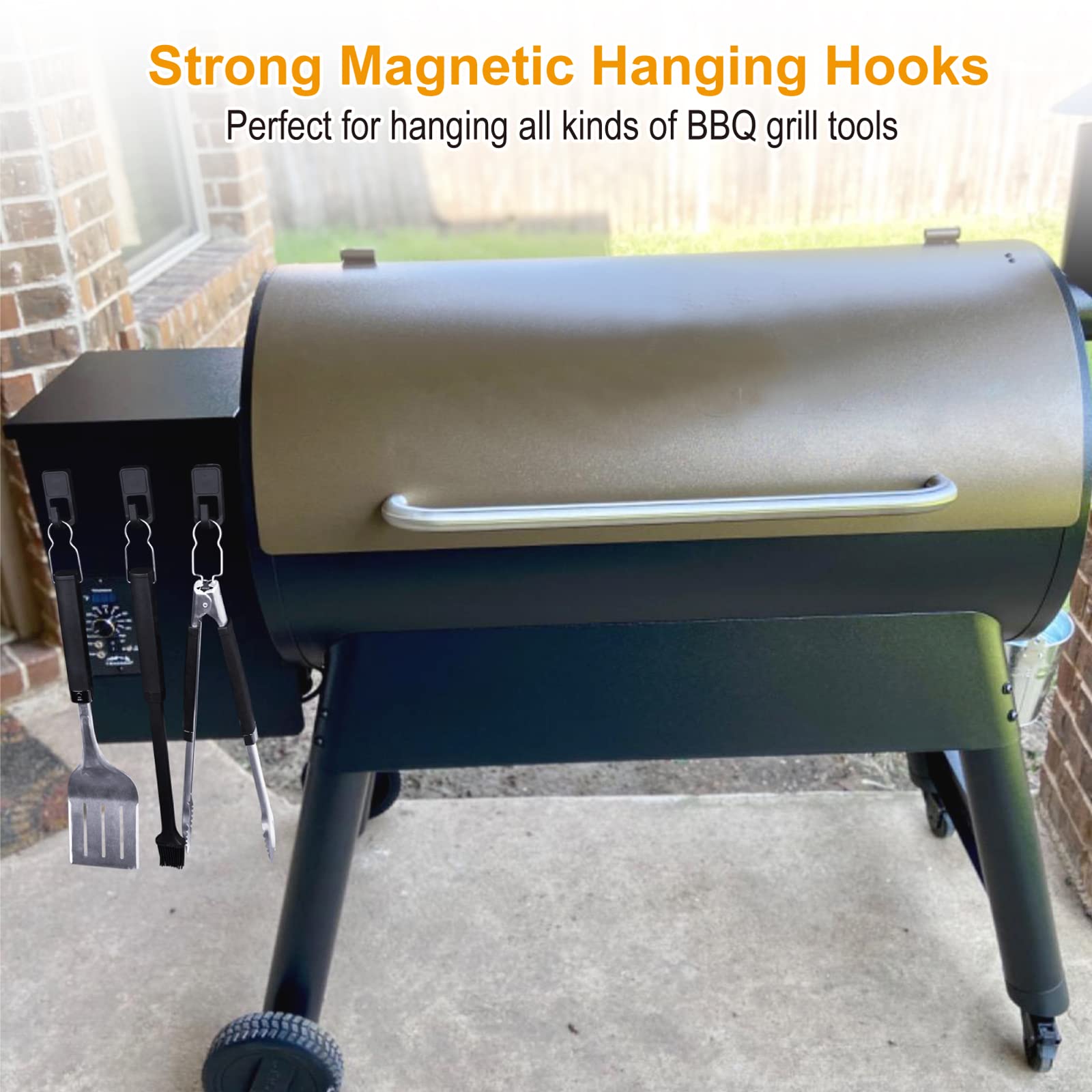 Magnetic Grill Hooks, Magnet Hooks For Grills, Rust Proof & Heavy Duty Outdoor Magnetic Hooks, Grills Magnetic Hooks For Barbecu