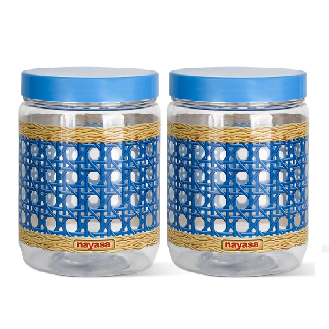 Nayasa Sparkle Containers, 1900 Ml (Set Of 2), Blue