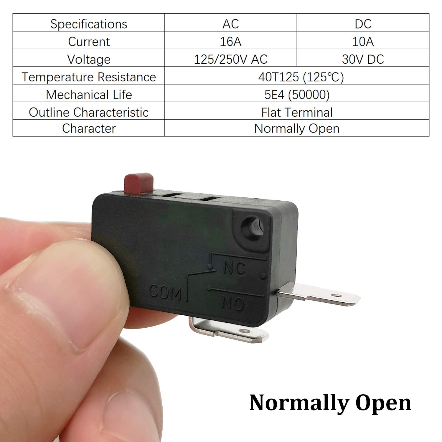 Microwave Oven Door Switch Replacement Part  16A 125VAC  KW3AT-16 (Downward Compatible with KW3A-16)  2X Normally Open + 1x Normally Closed