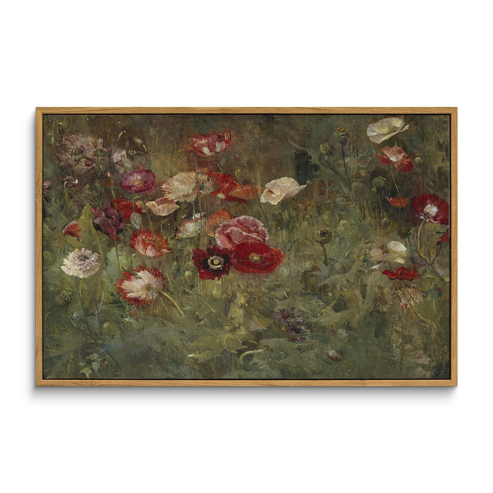 InSimSea Framed Canvas Prints Wall Art Home Decor  Classical Floral Scenic Oil Painting Canvas Prints  Rustic Wall Decor for Bedroom Bathroom Decor Wall Art Office Decor 16x24in