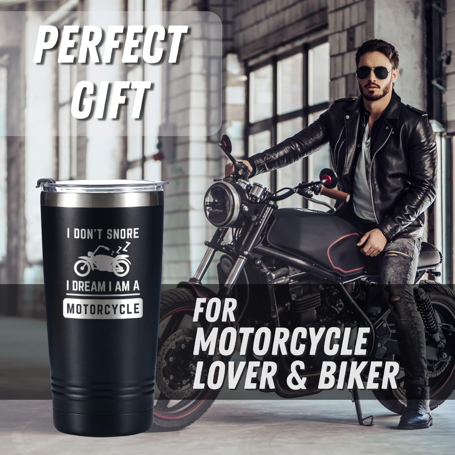 Onebttl Motorcycle Gifts For Men, Tumbler Travel Coffee Mug, Dad Grandpa Biker Rider Father'S Day, Birthday, Stainless Steel 20O