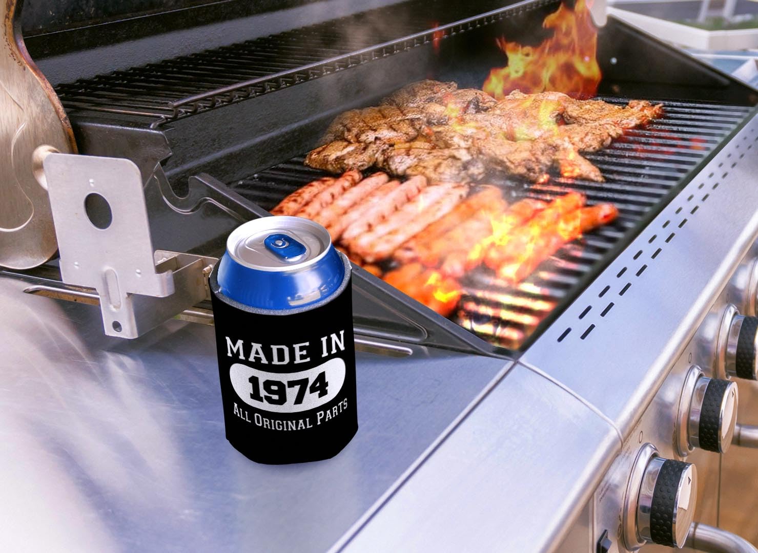 50Th Birthday Gifts For Women Made In 1974 Original Parts 2-Pack Can Drink Thermocoolers Black