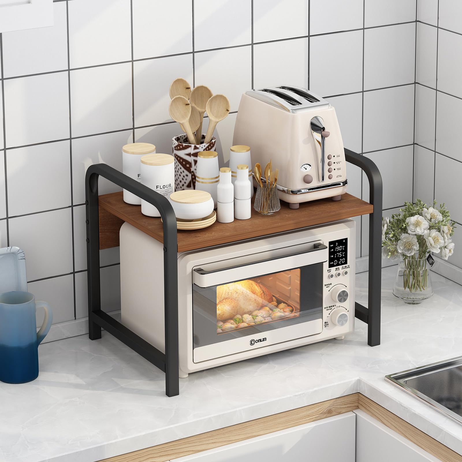 Amazon Brand  Umi 1 Tier Microwave Oven Stand For Kitchen Storage Shelf, Otg Stand, Toaster Grill Organizer, BakerS Rack, Spic