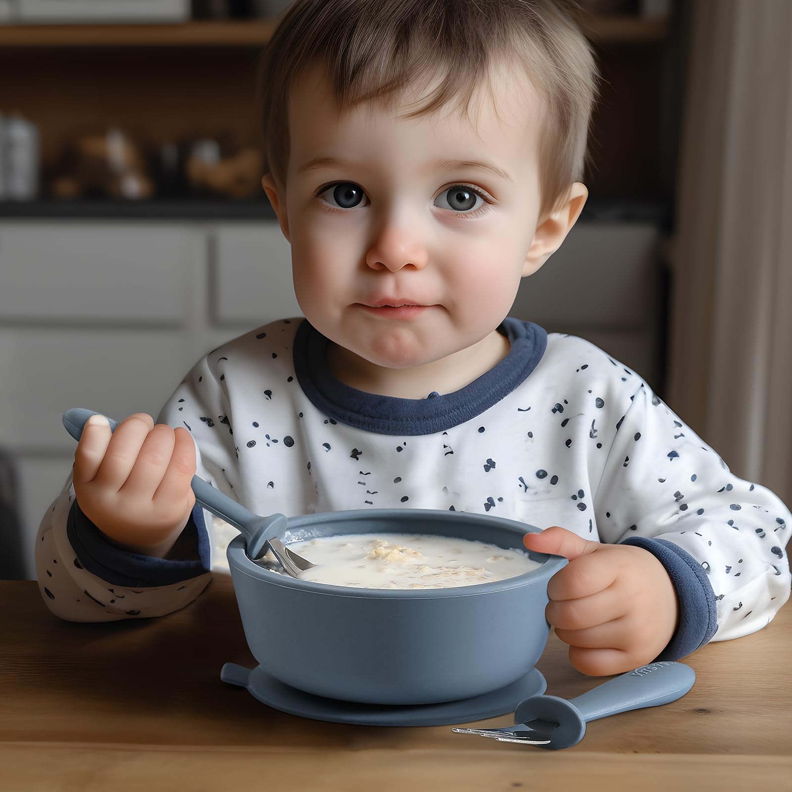 6 Pieces Toddler Utensils, Kids Safe Spoons and Forks, Children Silverware Set with Silicone Handle, 18/8 Stainless Steel, Food-