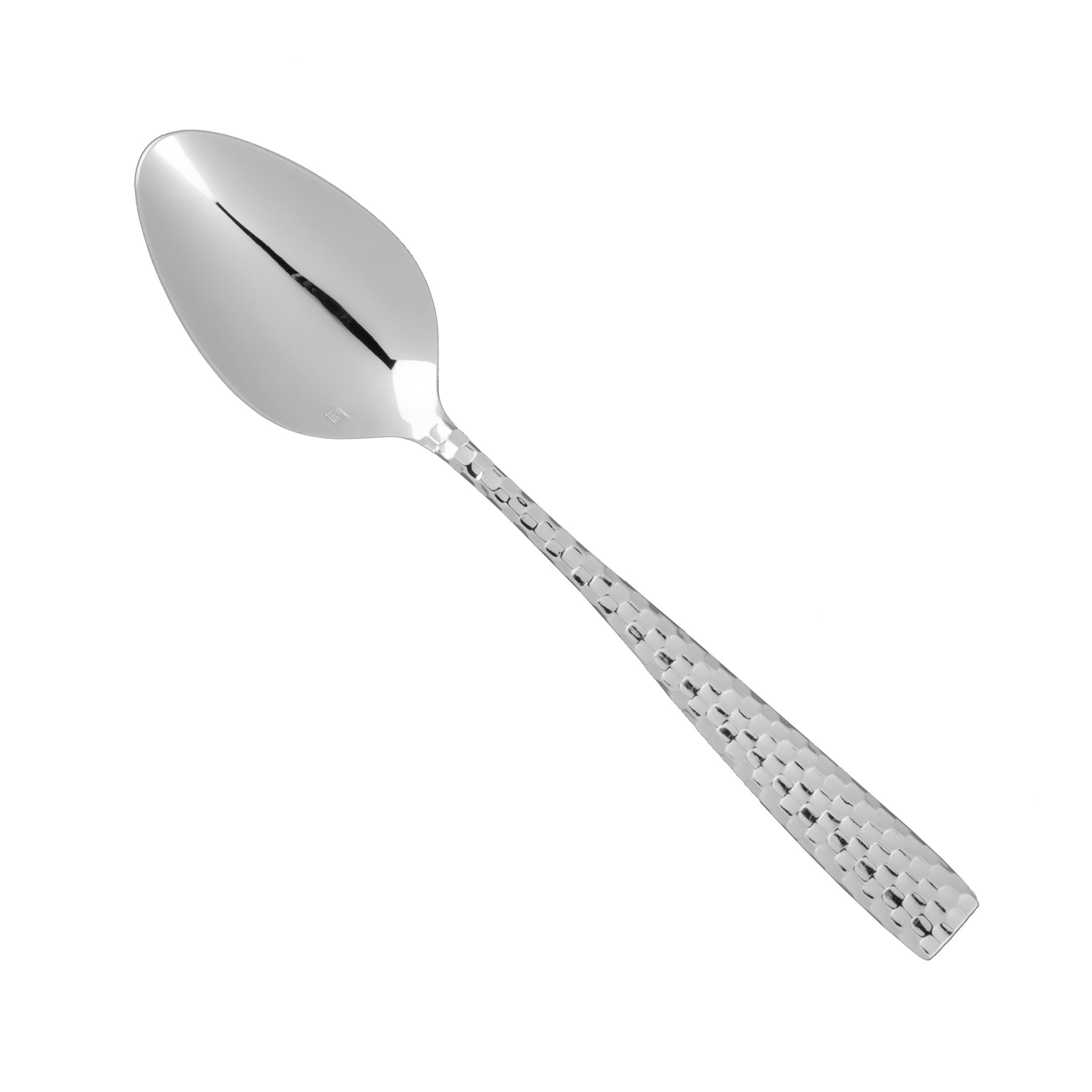 Fortessa Lucca Faceted 18/10 Stainless Steel Flatware Serving Spoon, 9-Inch