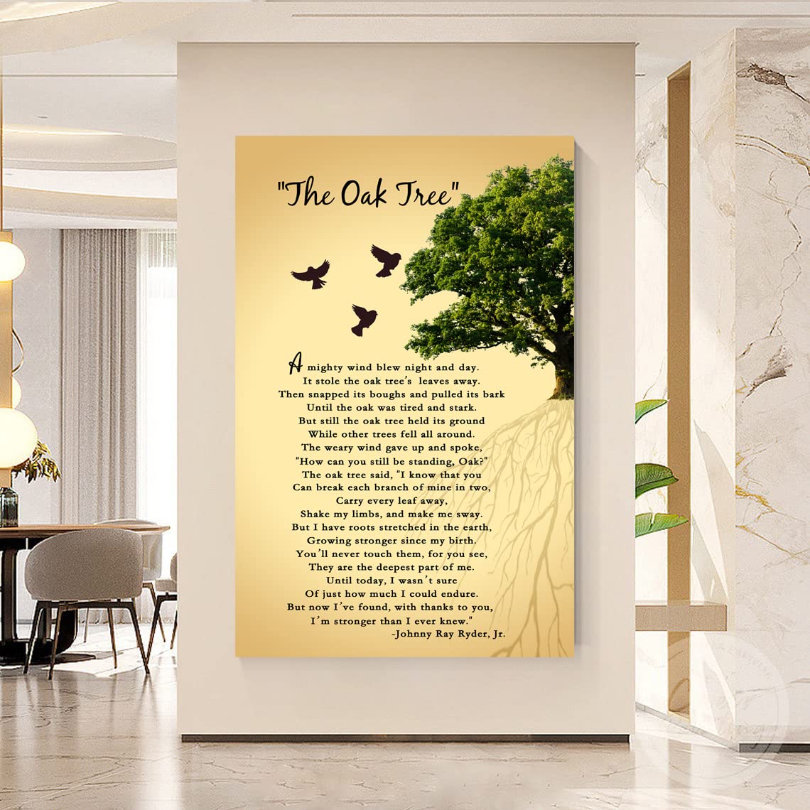 The Oak Tree Poem Wall Art, The Oak Tree Poem Canvas Print Wall Decor  Mighty Oak Tree Poem About Life  Inspirational Wall Art