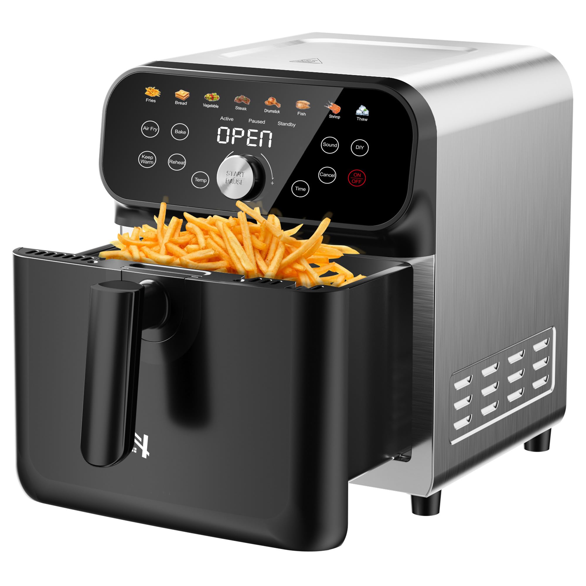 WHUTO 6QT Air Fryer Oven with LED Digital Touchscreen, 12 Preset Cooking Functions Air fryers, Bake, Reheat, Keep Warm, Nonstick