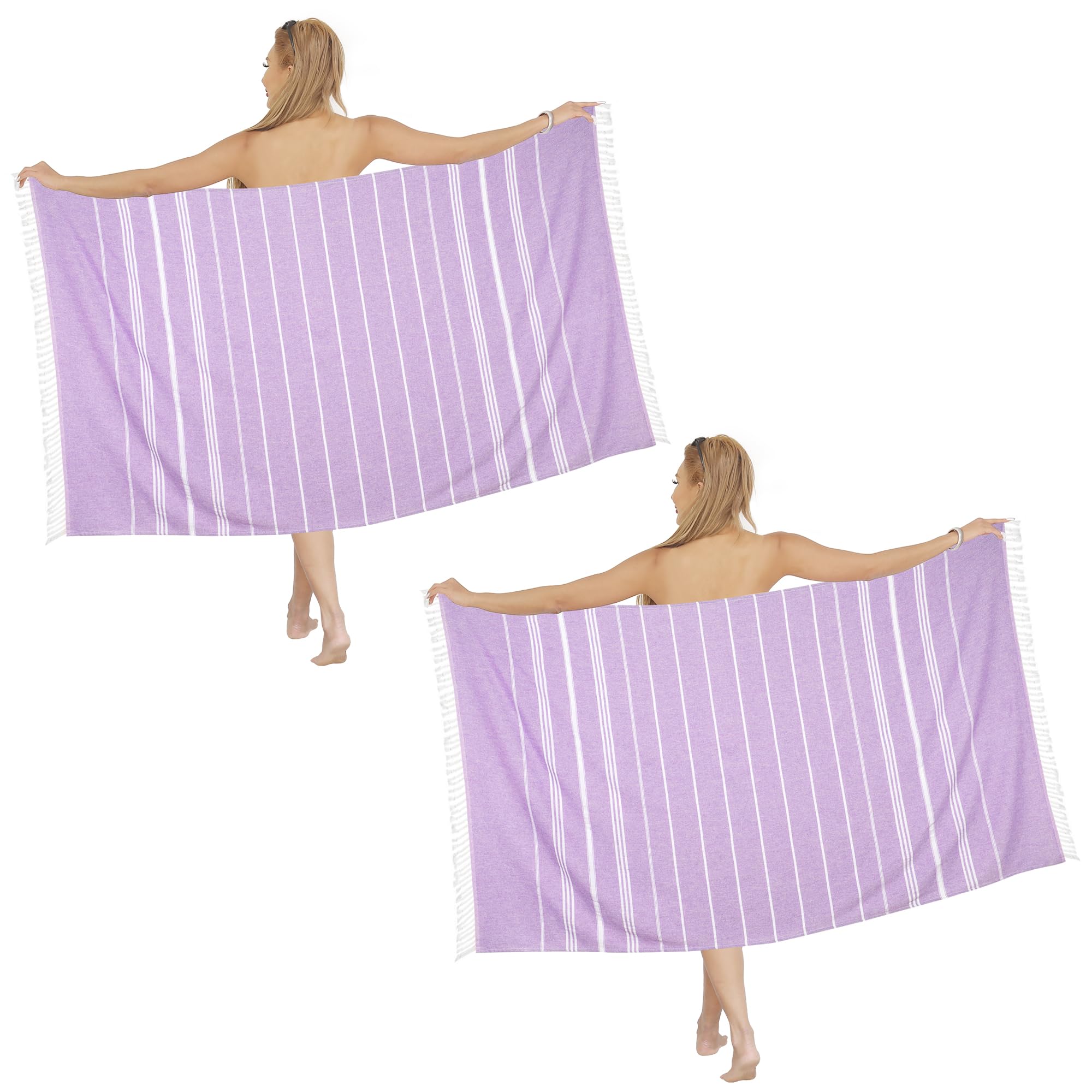 Dlebay Beach Towel 2 Pack,Sand Free Beach Towels Oversized 39 X 72,Turkish Beach Towel Quick Dry Towel,Lightweight Pool Towels F