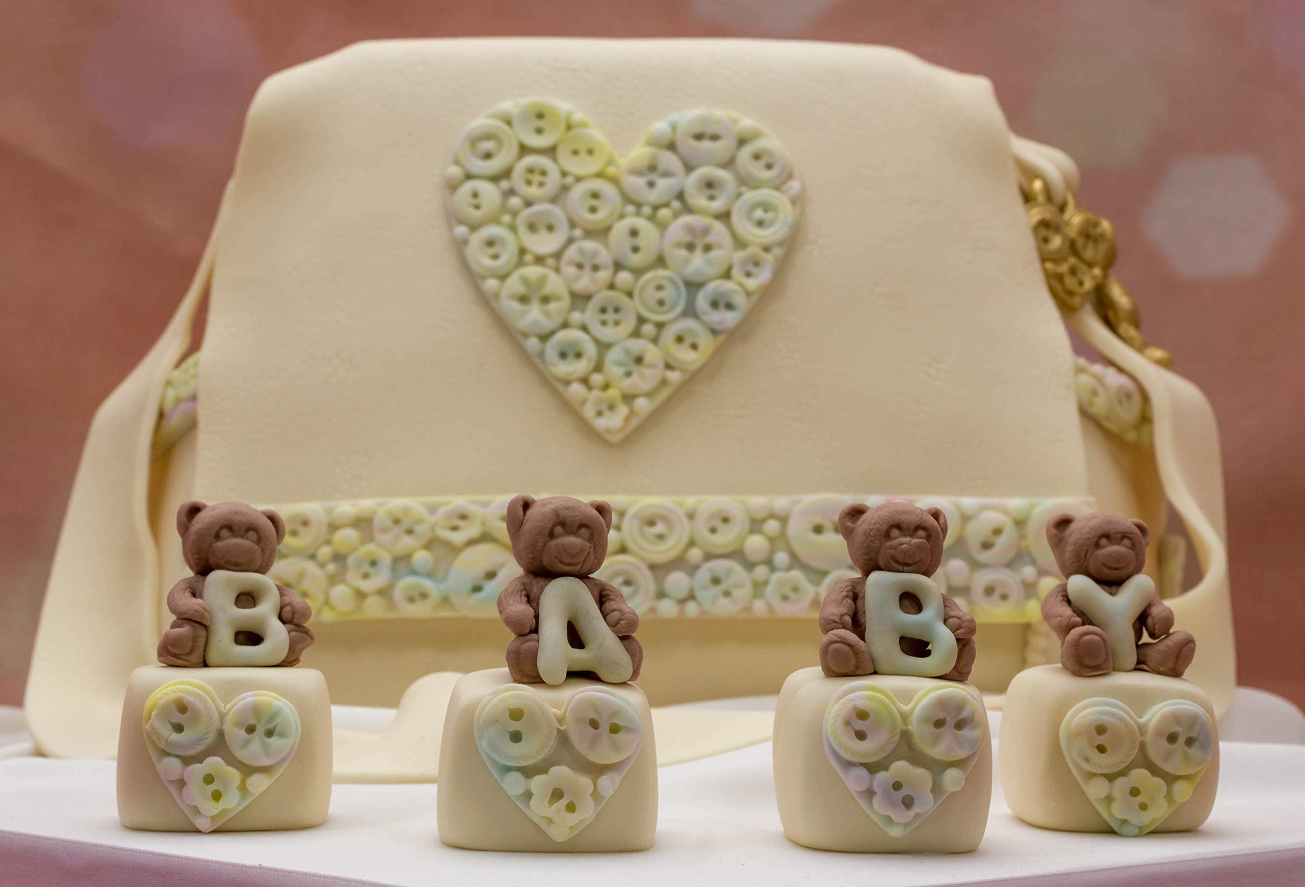 Katy Sue Baby Teddy Bear Silicone Mold For Cake Decorating & Crafts - Teddy Size 1.5 X 1.38 X 0.31 Inch