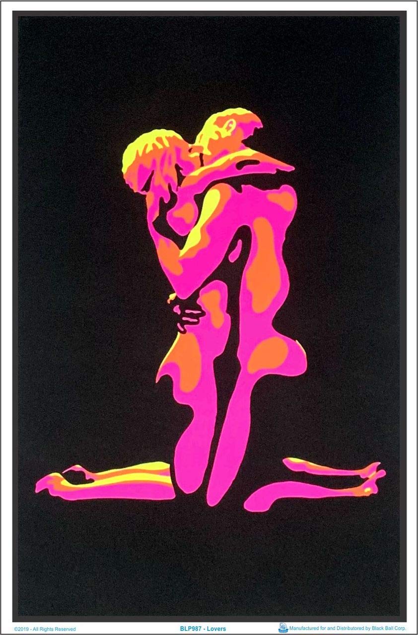 Flaming Lovers - Classic Blacklight Poster Print - 23'' X 35''