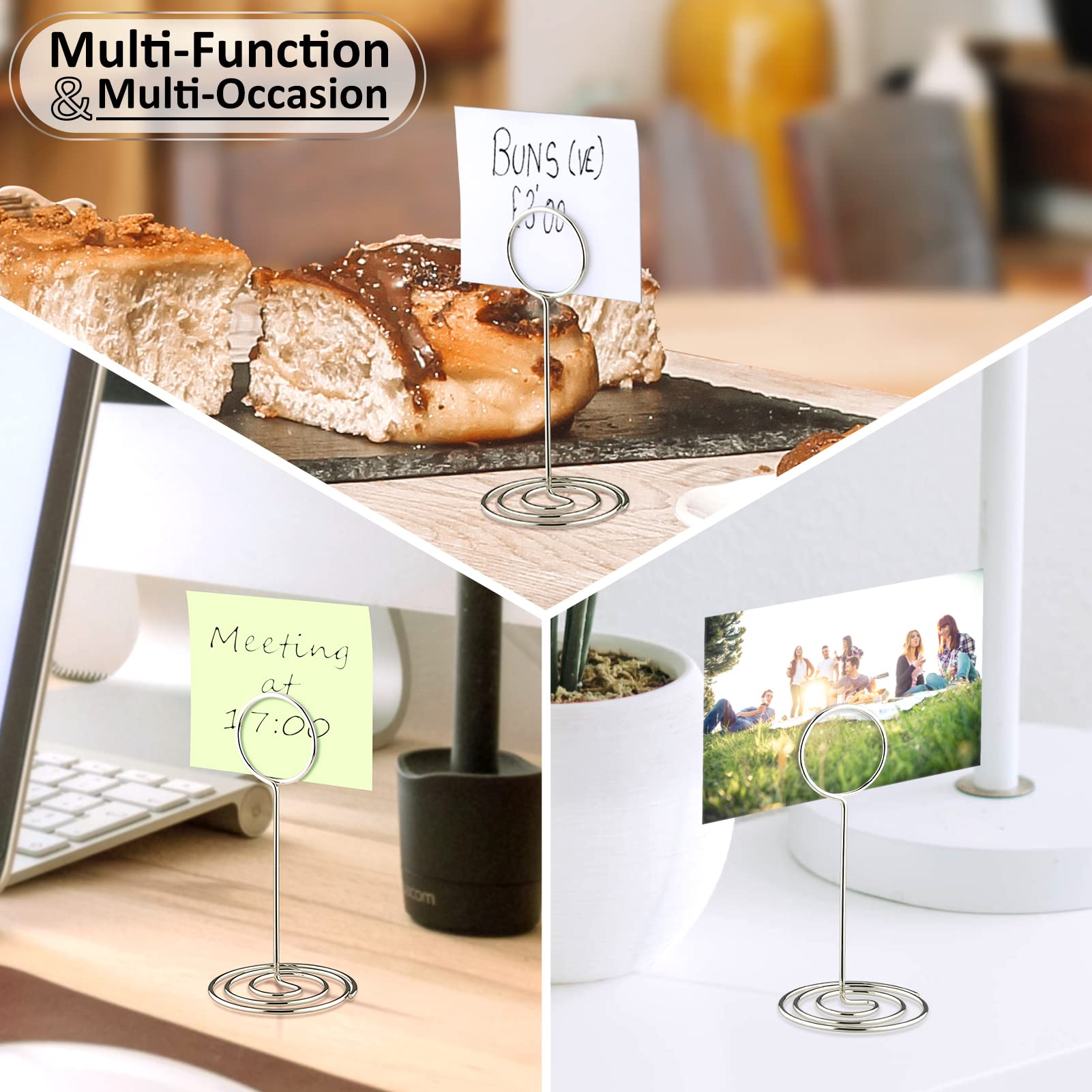 40 Pcs Table Number Holders Place Card Holder, 3.3 Inch Picture Holders For Tables Name Cards Photo Menu Memo Clips Sign, Ideal