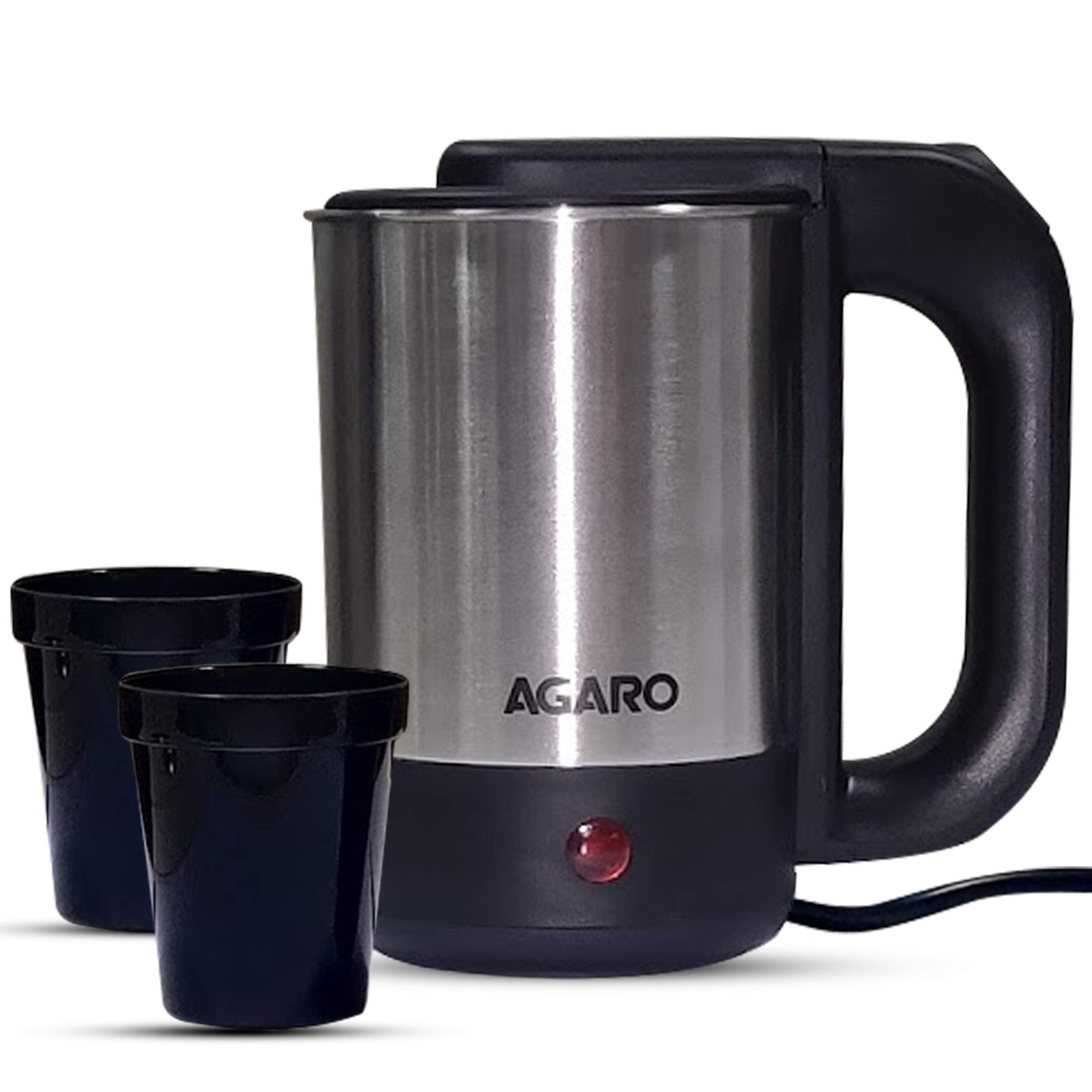 Agaro Optima Electric Kettle 1500-Watts, 0.5L, Stainless Steel Kettle With 2 Cups, Home Office